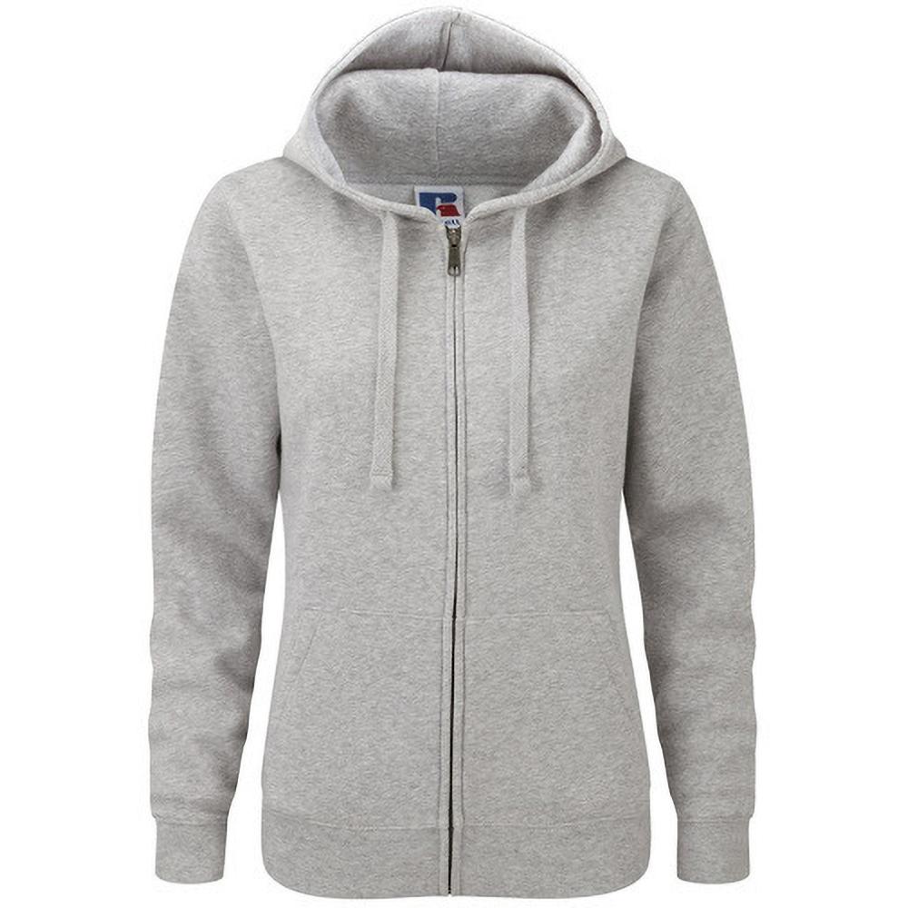 Russell Mens Authentic Full Zip Hooded Sweatshirt / Hoodie med hel dragkedja (Ljus Oxford)