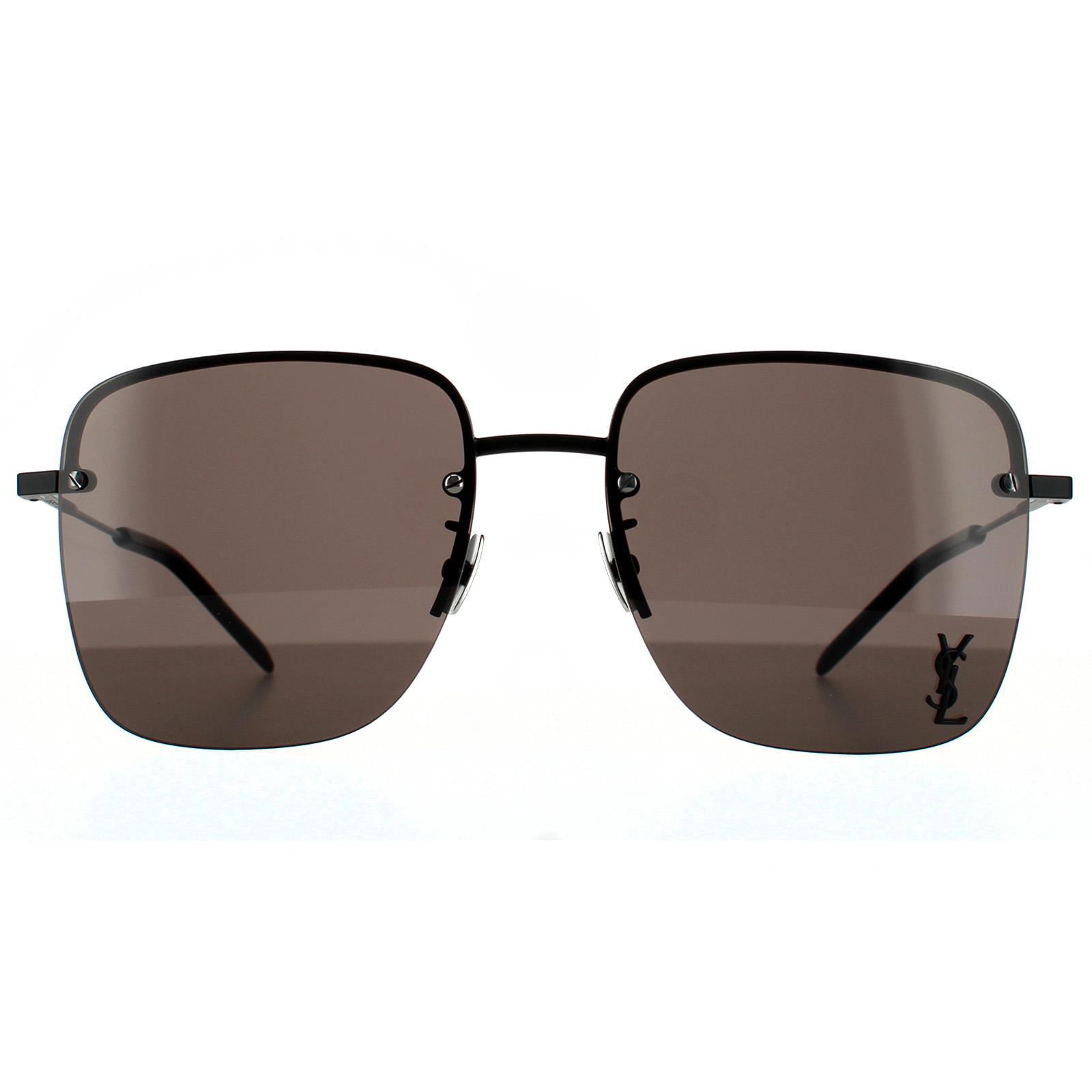 Thumbnail - Saint Laurent Square Damen Schwarz Grau Sonnenbrille