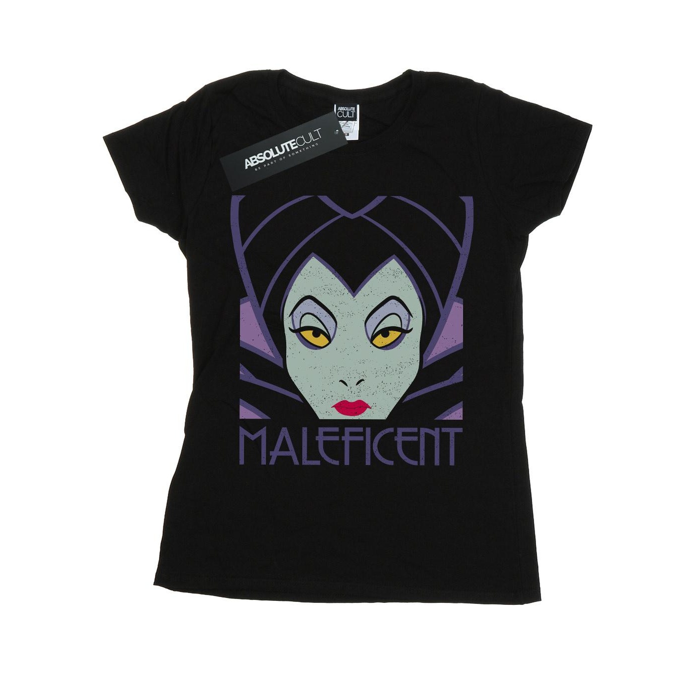 Thumbnail - Disney - "Maleficent Cropped Head" T-Shirt für Damen (Schwarz)