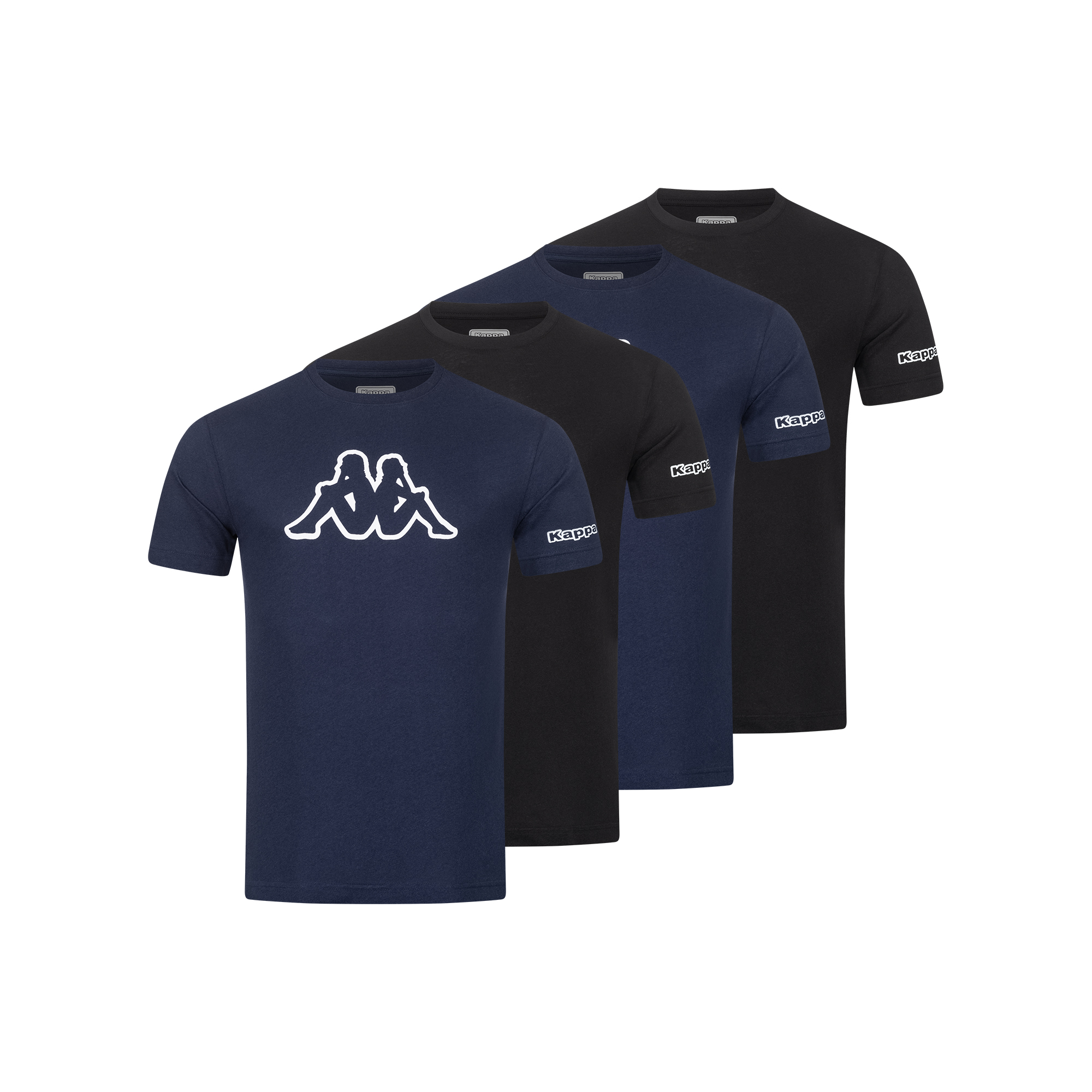 Thumbnail - Kappa 4er Set T-Shirt LOGO in Schwarz/Blau