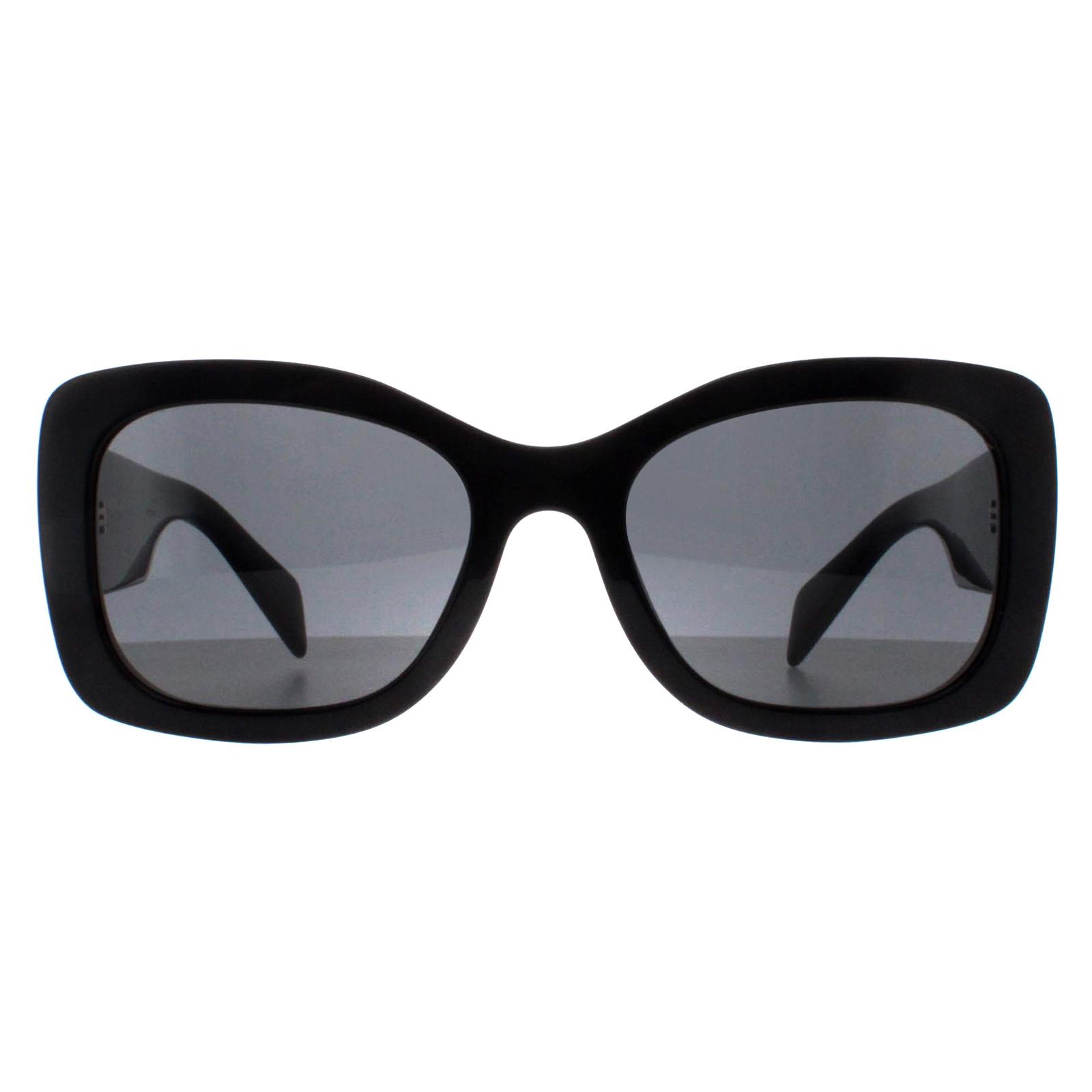 Prada Oval Womens Black Dark Grey PRA08S - One Size