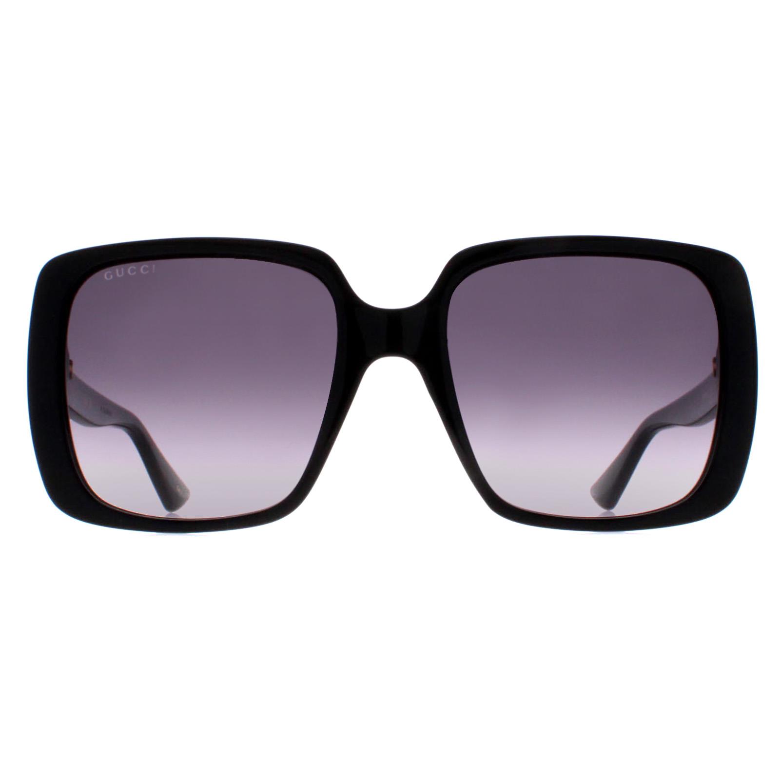 Thumbnail - Gucci Square Womens Schwarz Grau Gradient GG0632S