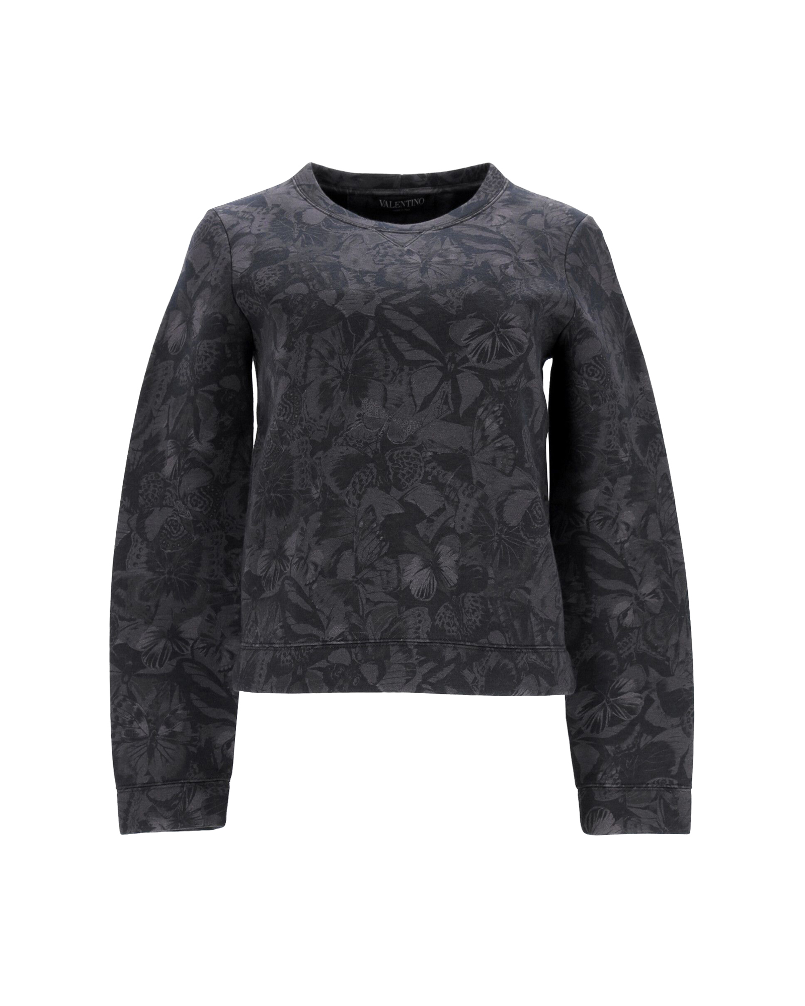 Valentino Vlinderprint Sweater in Grijze Katoen