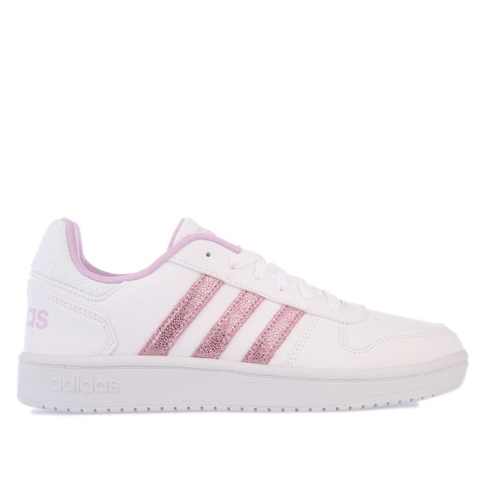 Girl's adidas Junior Hoops 2.0 Trainers in White