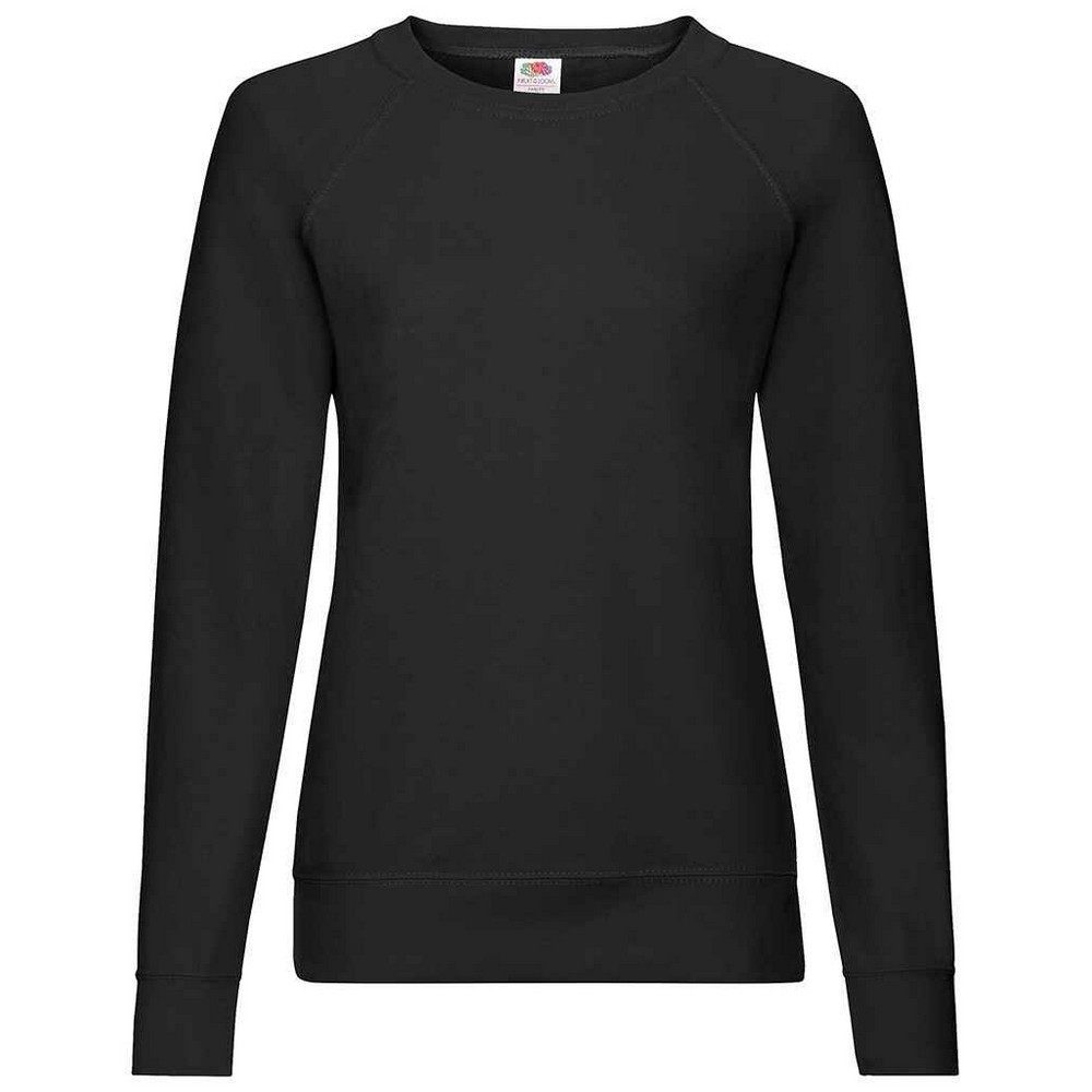 Thumbnail - Fruit of the Loom - Sweatshirt für Damen Raglanärmel (Schwarz)