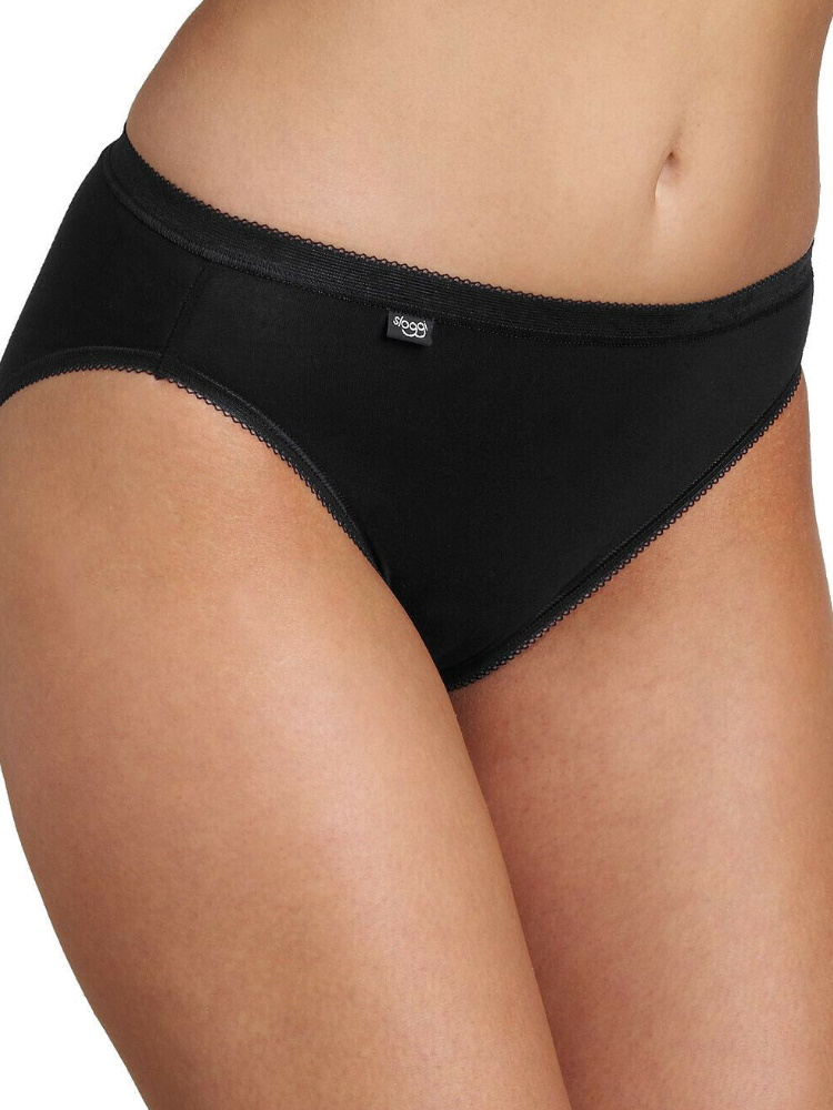 Sloggi Womens Basic+ Tai Briefs 4 Pack - Black - Size 2XL