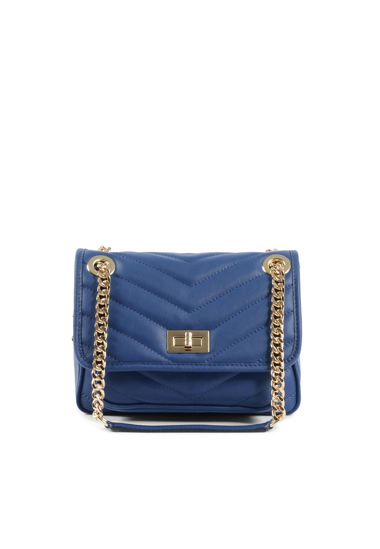Thumbnail - Blaue Lederhandtasche