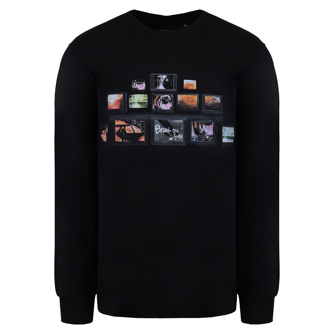 Thumbnail - Krimineller Schaden TV-Auflösung Herren Black T-Shirt