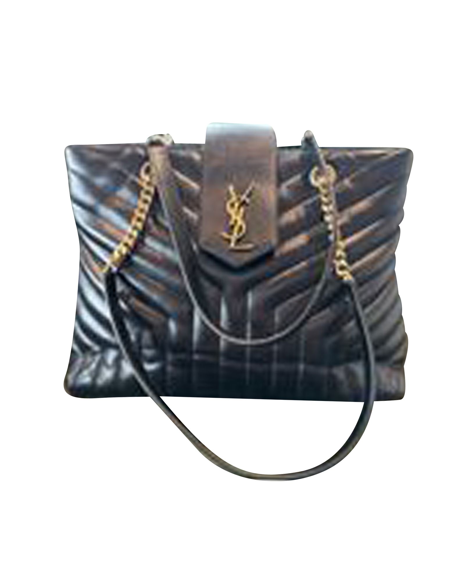 Saint Laurent Large Loulou Shopper Bag in Black Leather