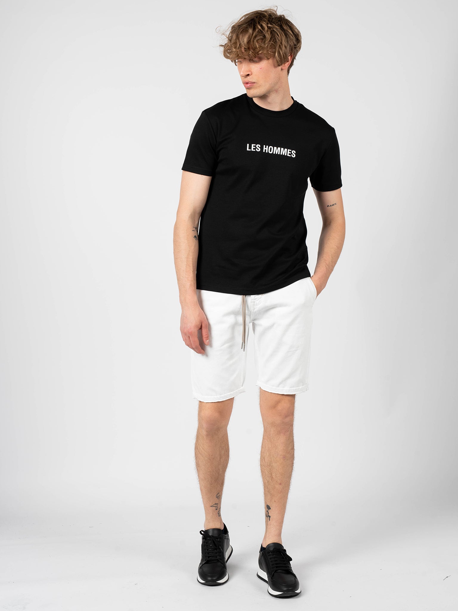 Thumbnail - Les Hommes T-shirt Herren Schwarz