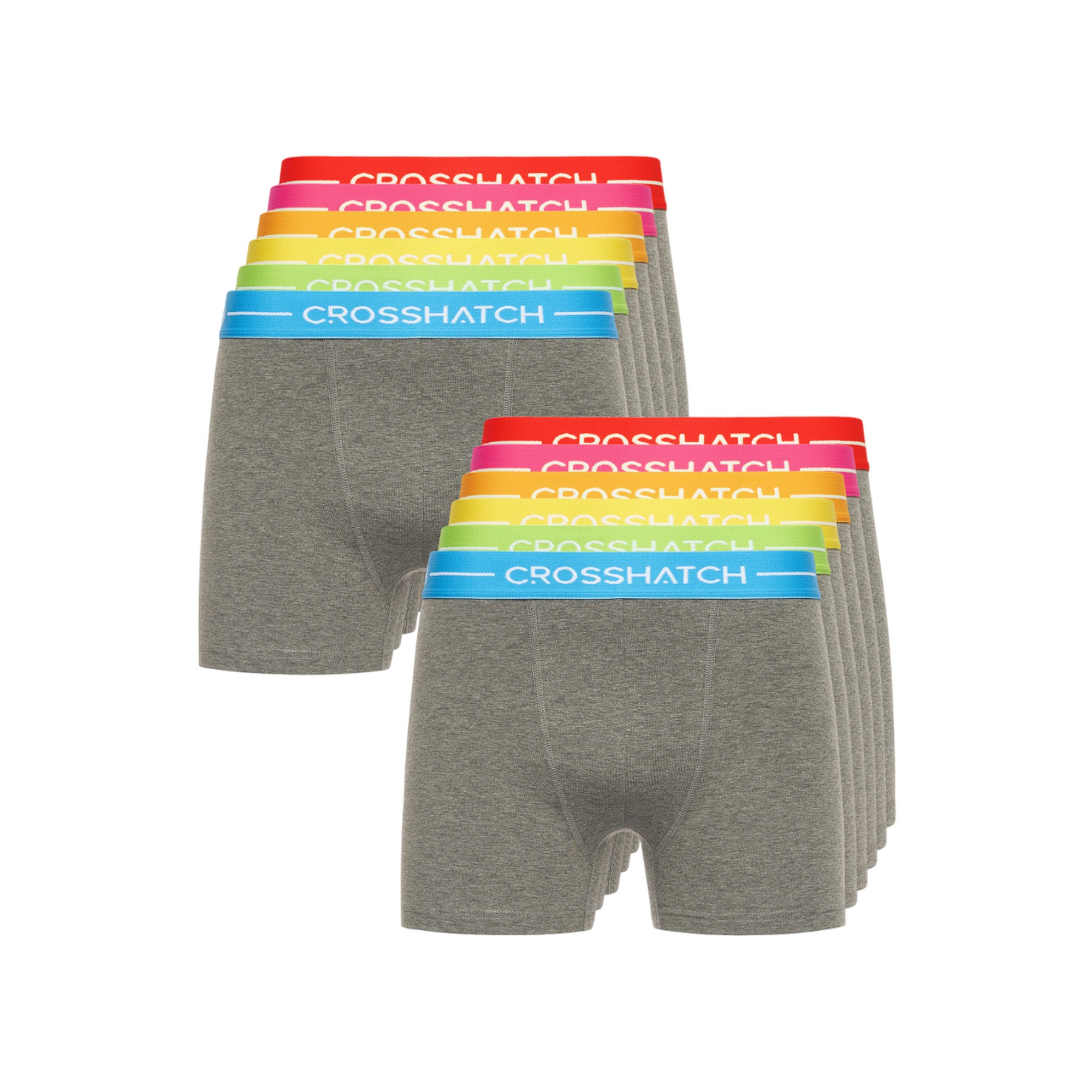 Thumbnail - Crosshatch - "Astral" Boxershorts für Herren(12er-Pack) (Holzkohle-Mergel)