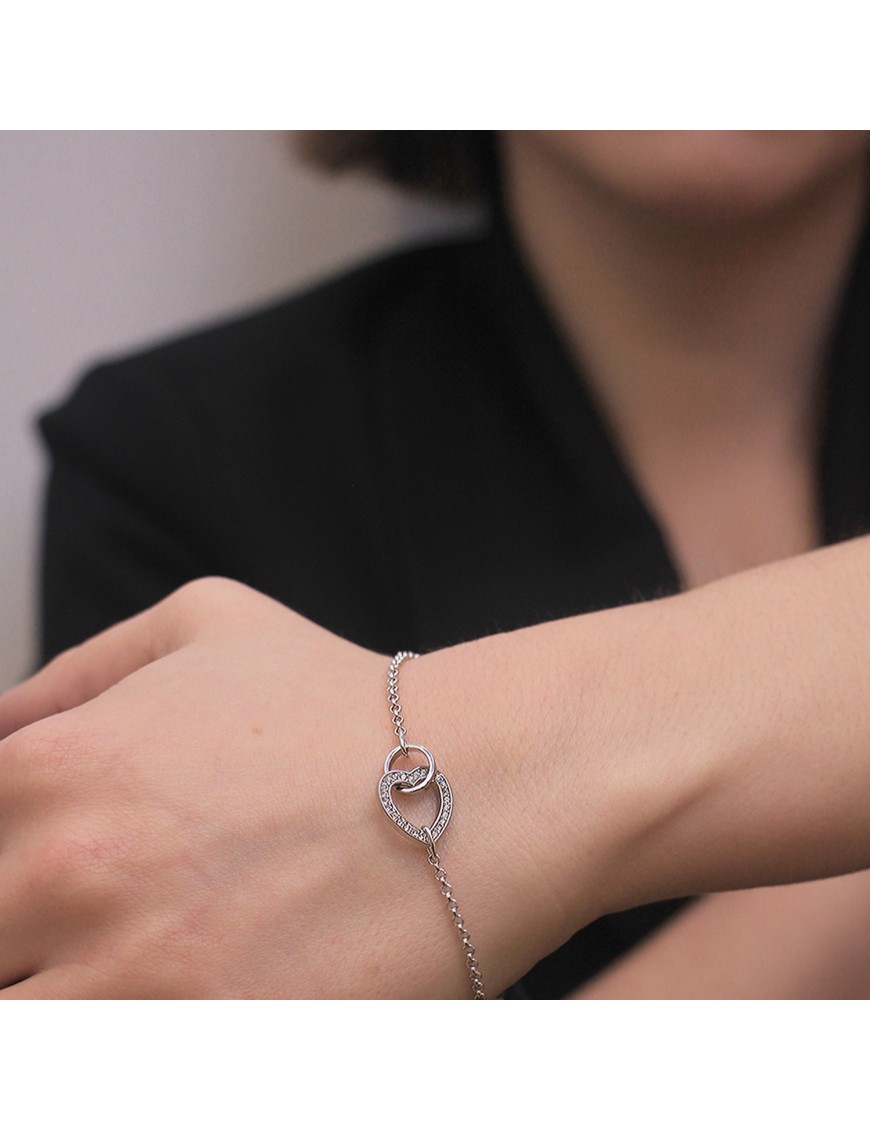 MYC Paris Locked Heart-armband silver och kristall dam – bild 2
