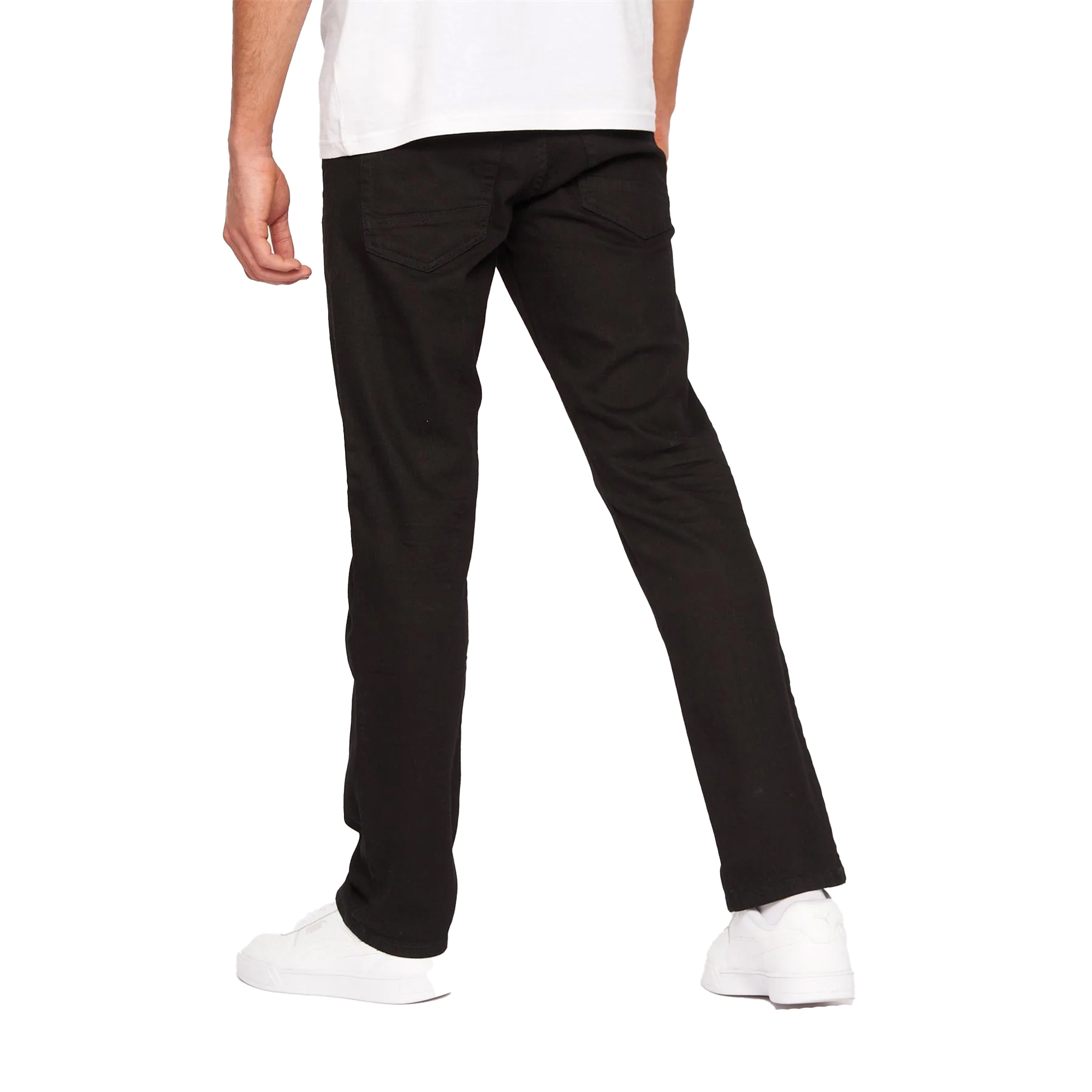 Crosshatch jeans med tryck för män (Solid svart) herr – bild 2