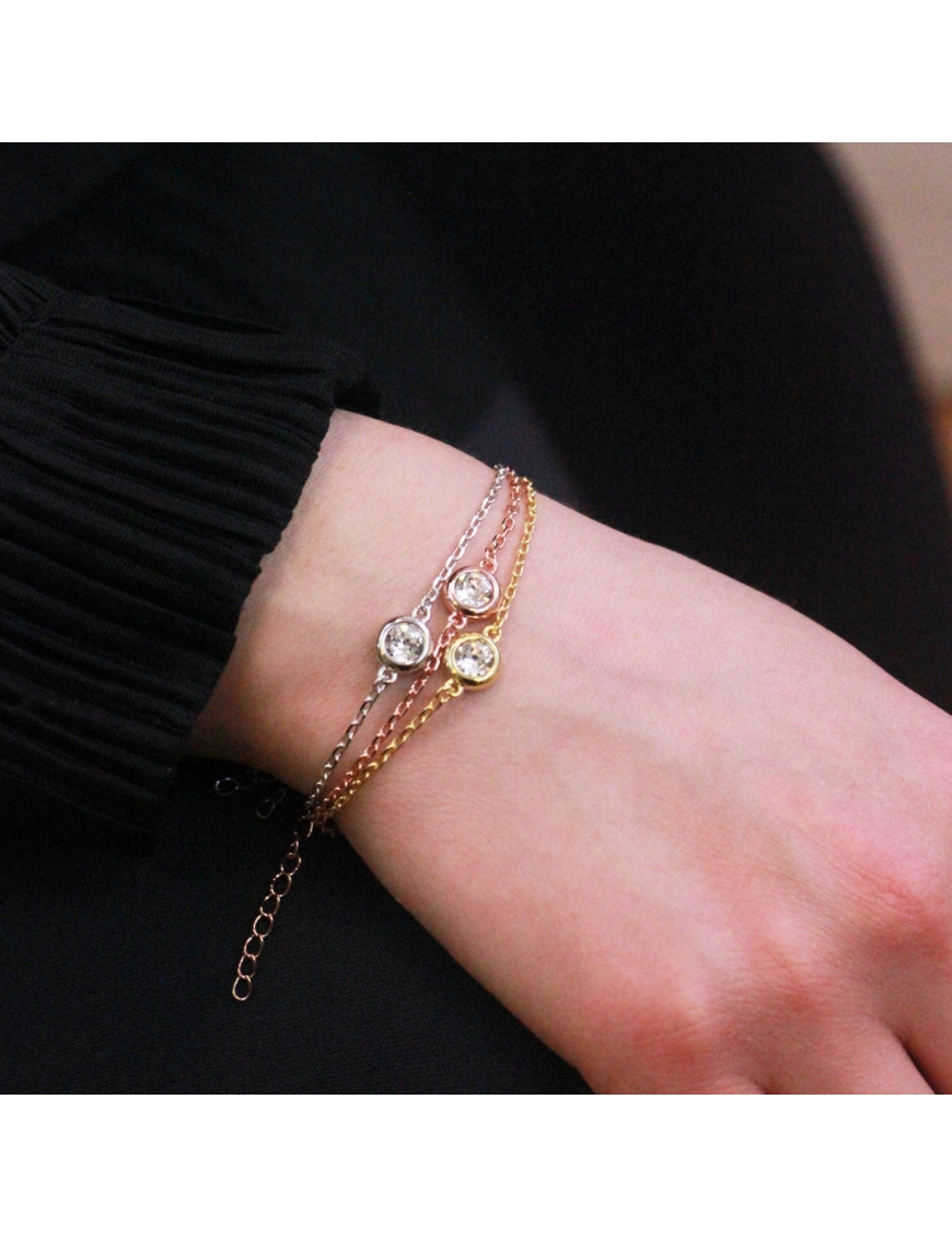 MYC Paris Armband med tre födelsestenar multi och kristall dam – bild 2
