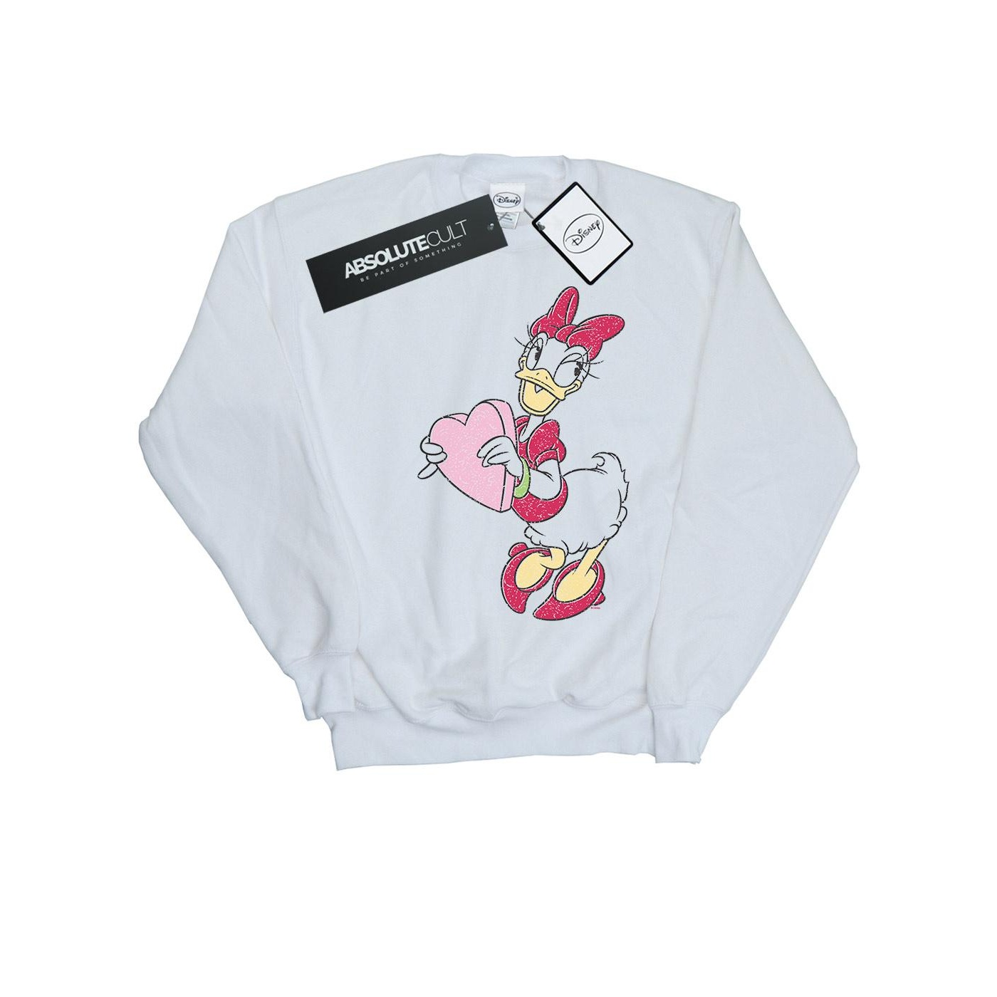 Thumbnail - Disney - "Daisy Duck Love Heart" Sweatshirt für Herren (Weiß)