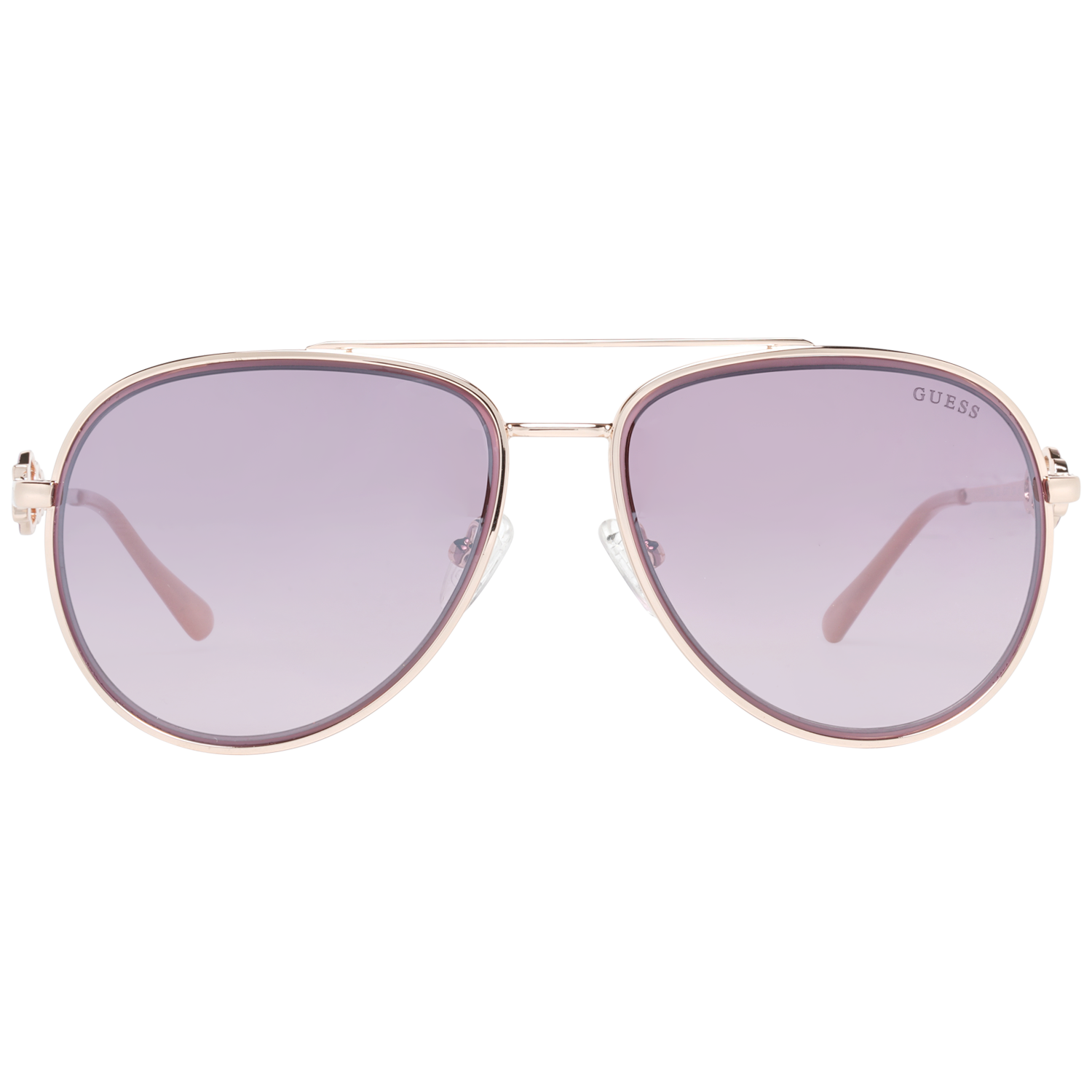 Guess Aviator Dam Shiny Rose Gold Bordeaux Mirror GF0344 solglasögon – bild 2