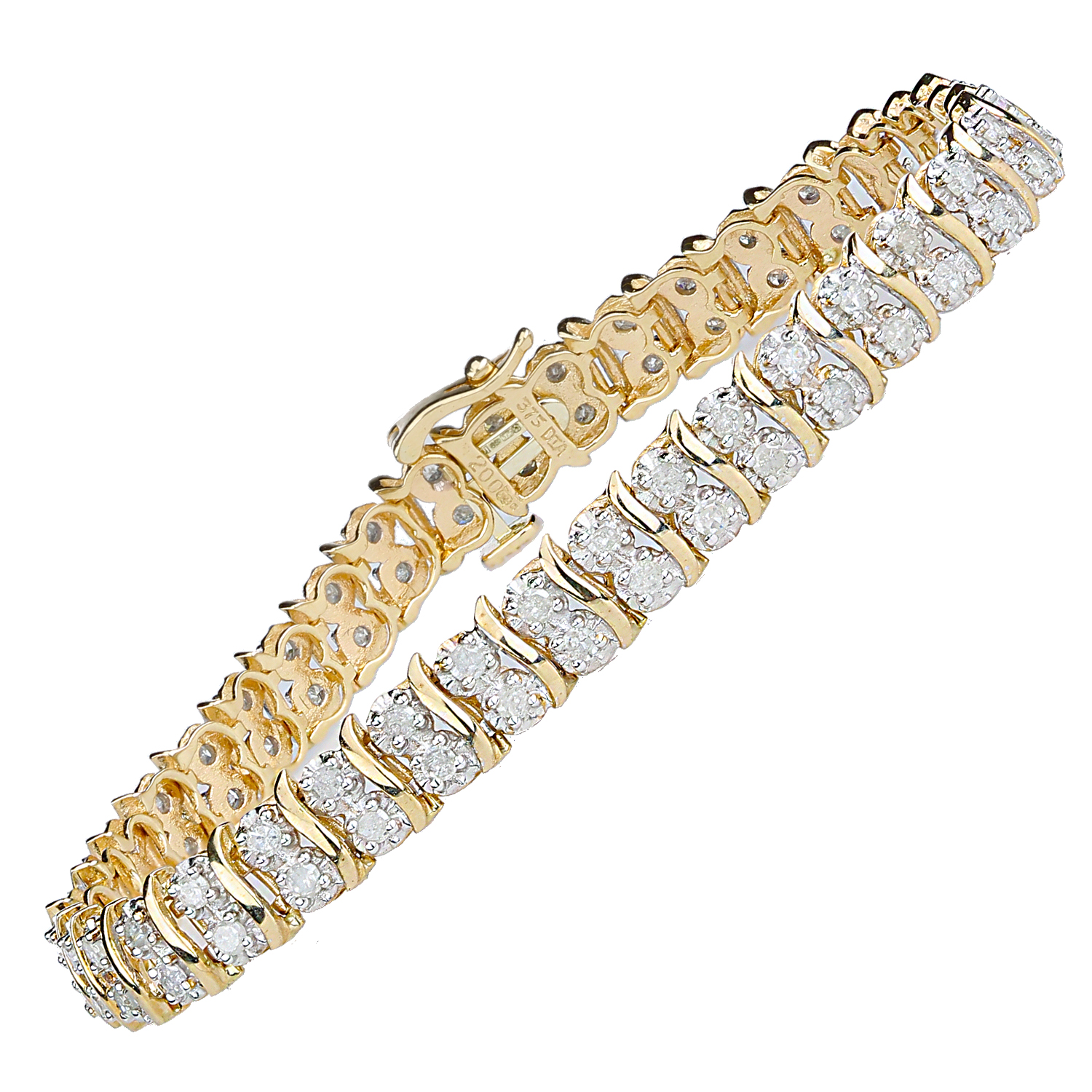 Diamant L’Eternel Womens 9ct Yellow Gold Bracelets With 2ct Diamond – One Size