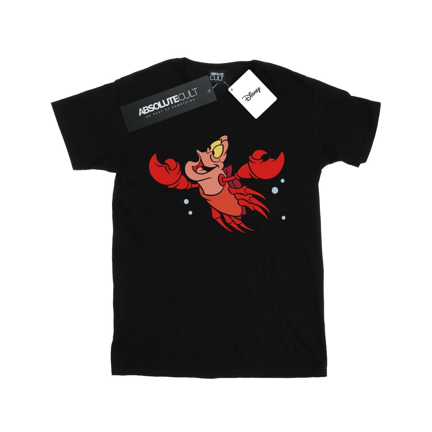 Disney - "The Little Mermaid Sebastian Bubbles" T-Shirt für Mädchen (Schwarz)