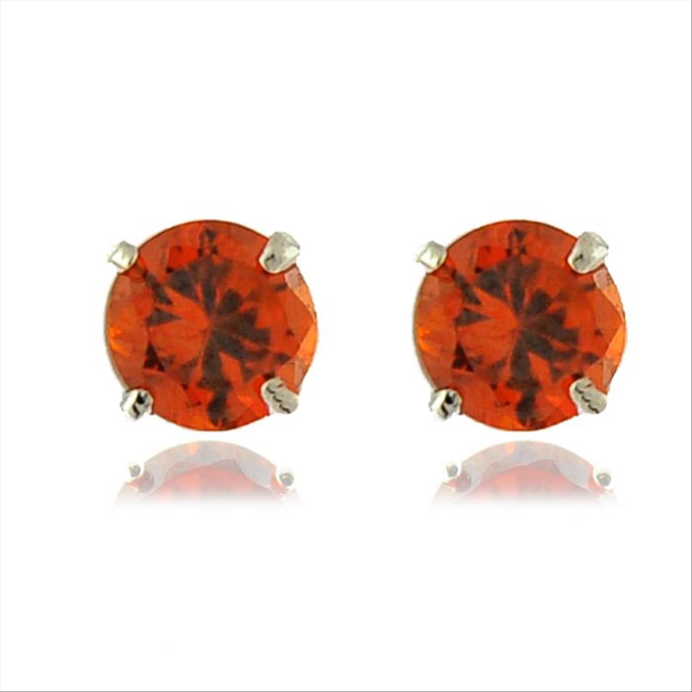 Thumbnail - Luxenter-Ohrringe, 925er Sterlingsilber und orangefarbener Hydrothermalquarz, rhodiniert