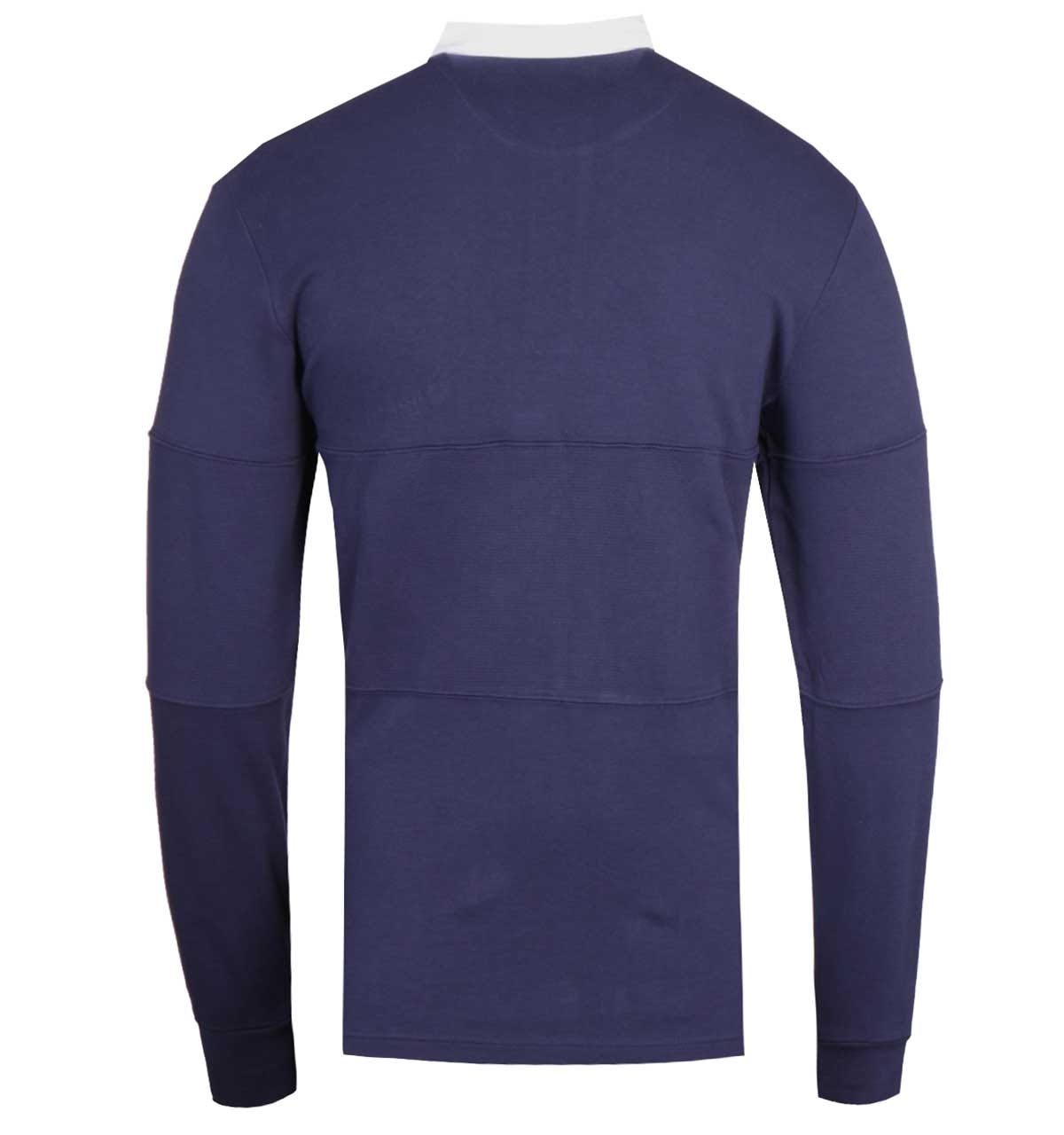 Lyle & Scott långärmad marinblå rugby polotröja herr – bild 2