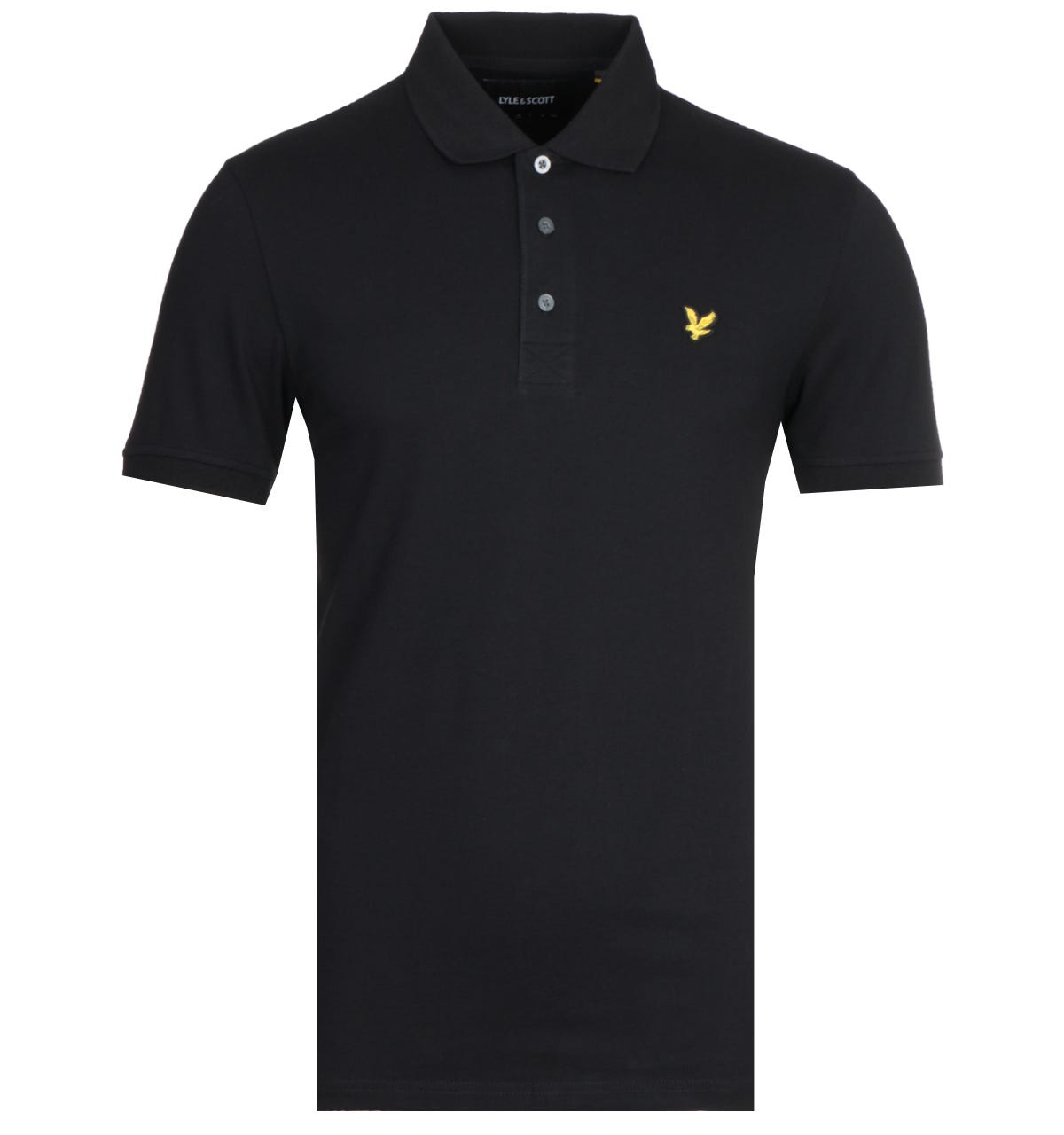Lyle & Scott gitzwart piqué poloshirt