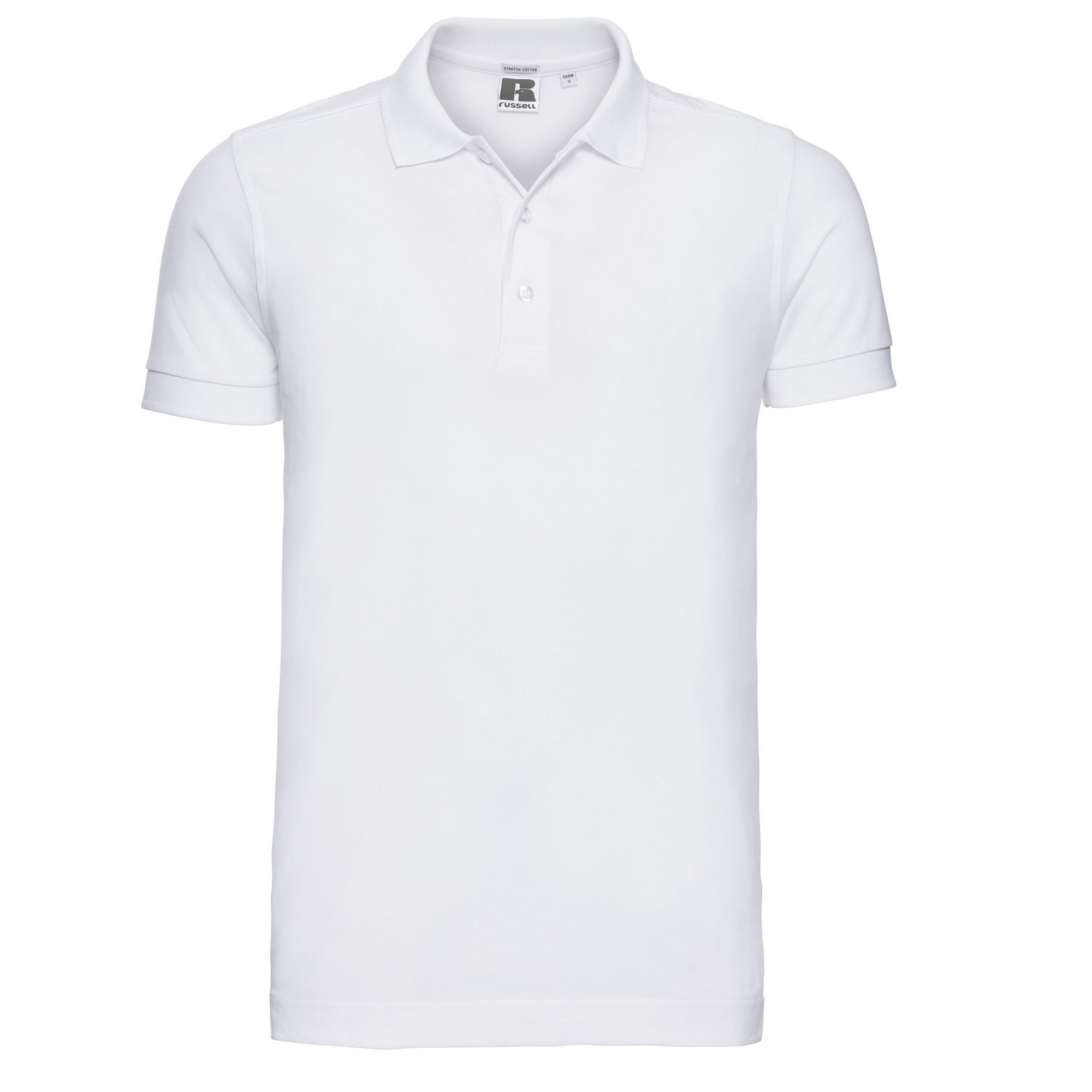 Thumbnail - Russell - Poloshirt Stretch für Herren (Weiß)