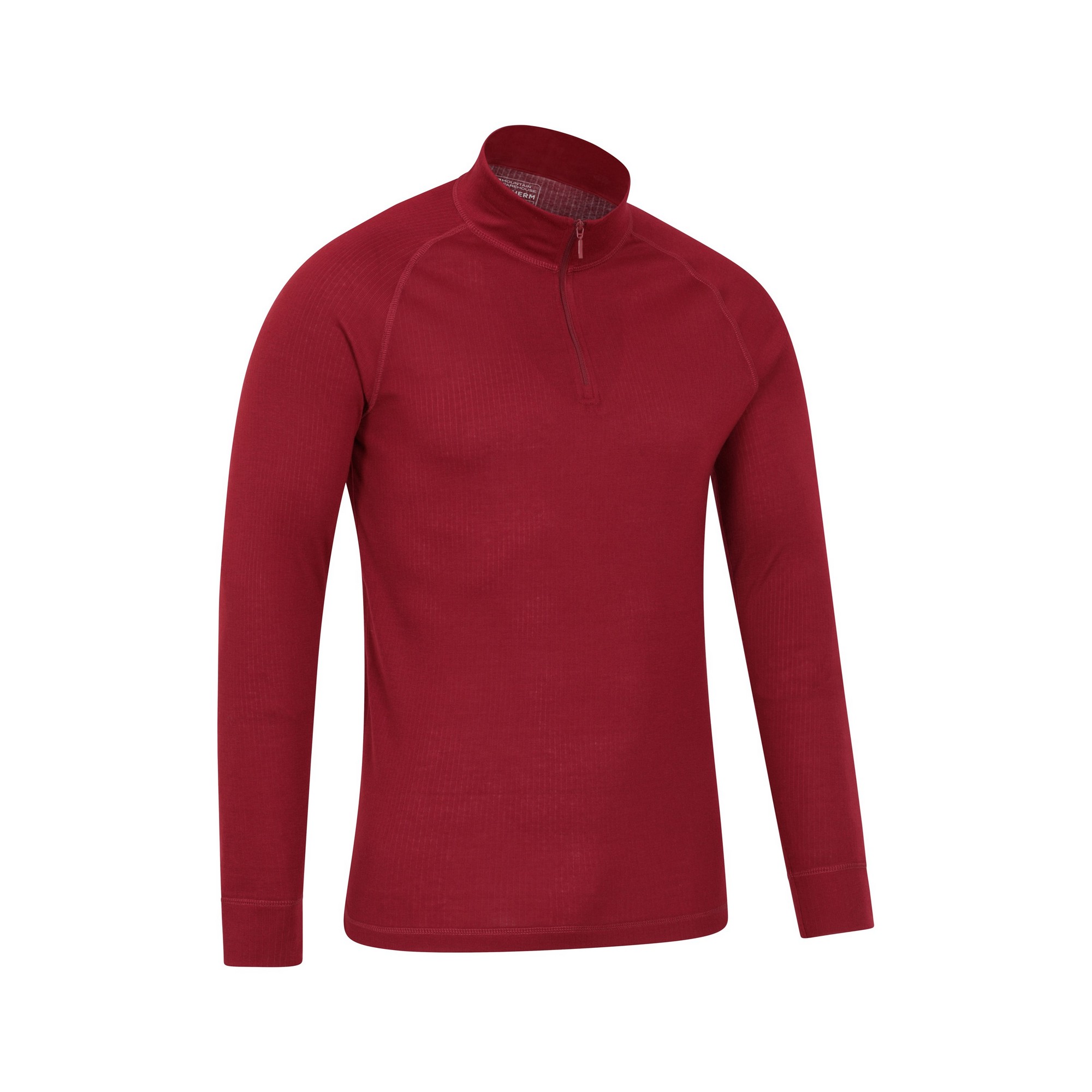 Mountain Warehou Mens Talus Zip Neck Långärmad Thermal Top (Röd) t-shirts herr – bild 2