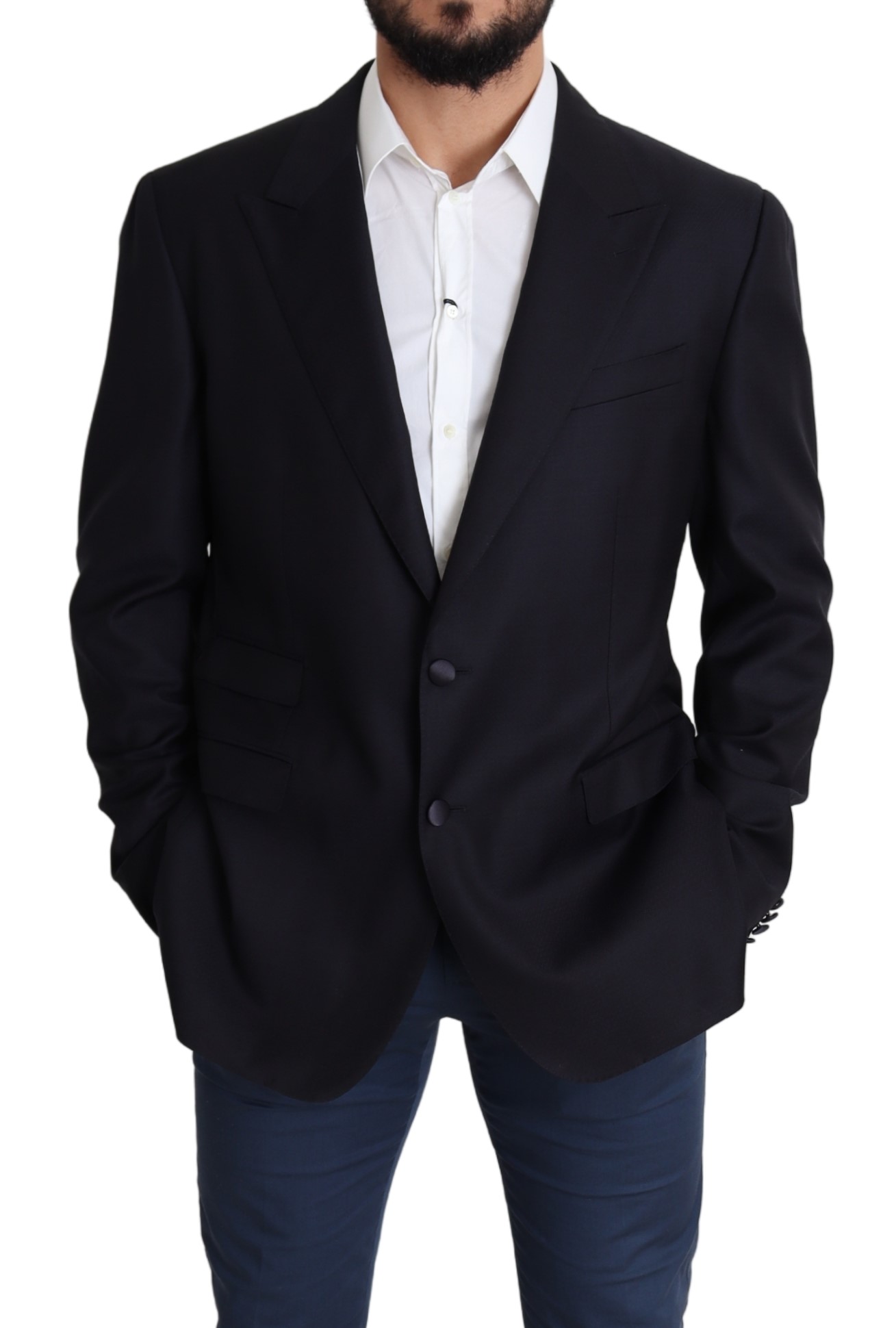 Dolce&Gabbana Mäns Svart Ull Enkel Knäppning NAPOLI Blazer herr – bild 2