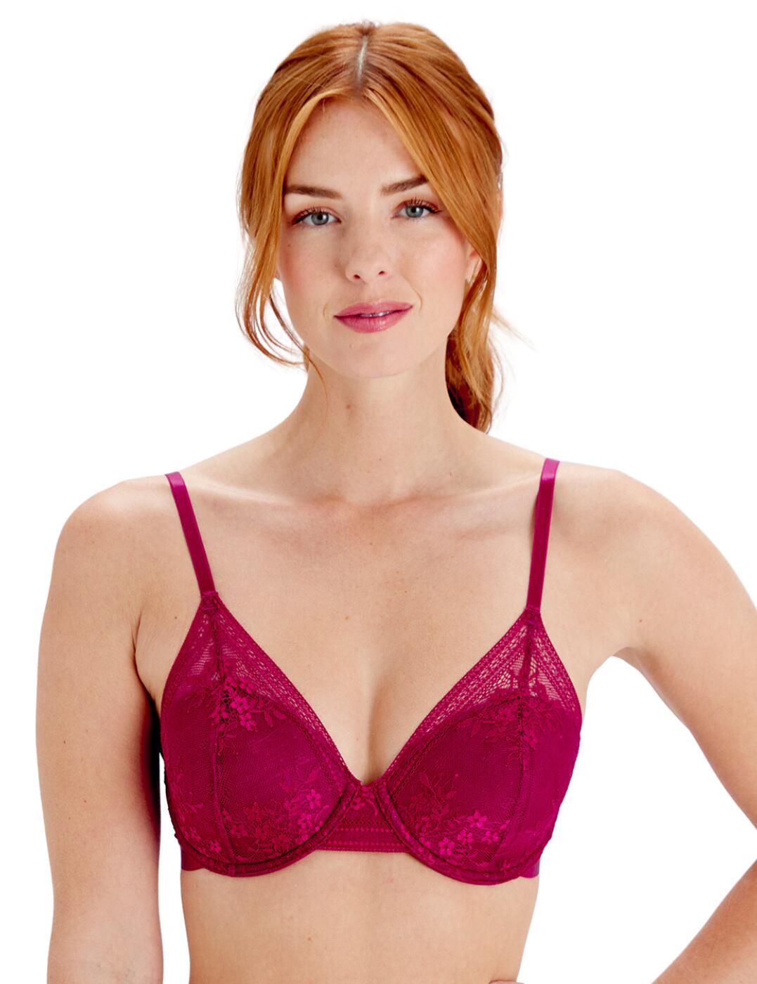 Pretty Polly Womens Botanical Lace High Apex Bra - Fuchsia - Pink - Size 36D