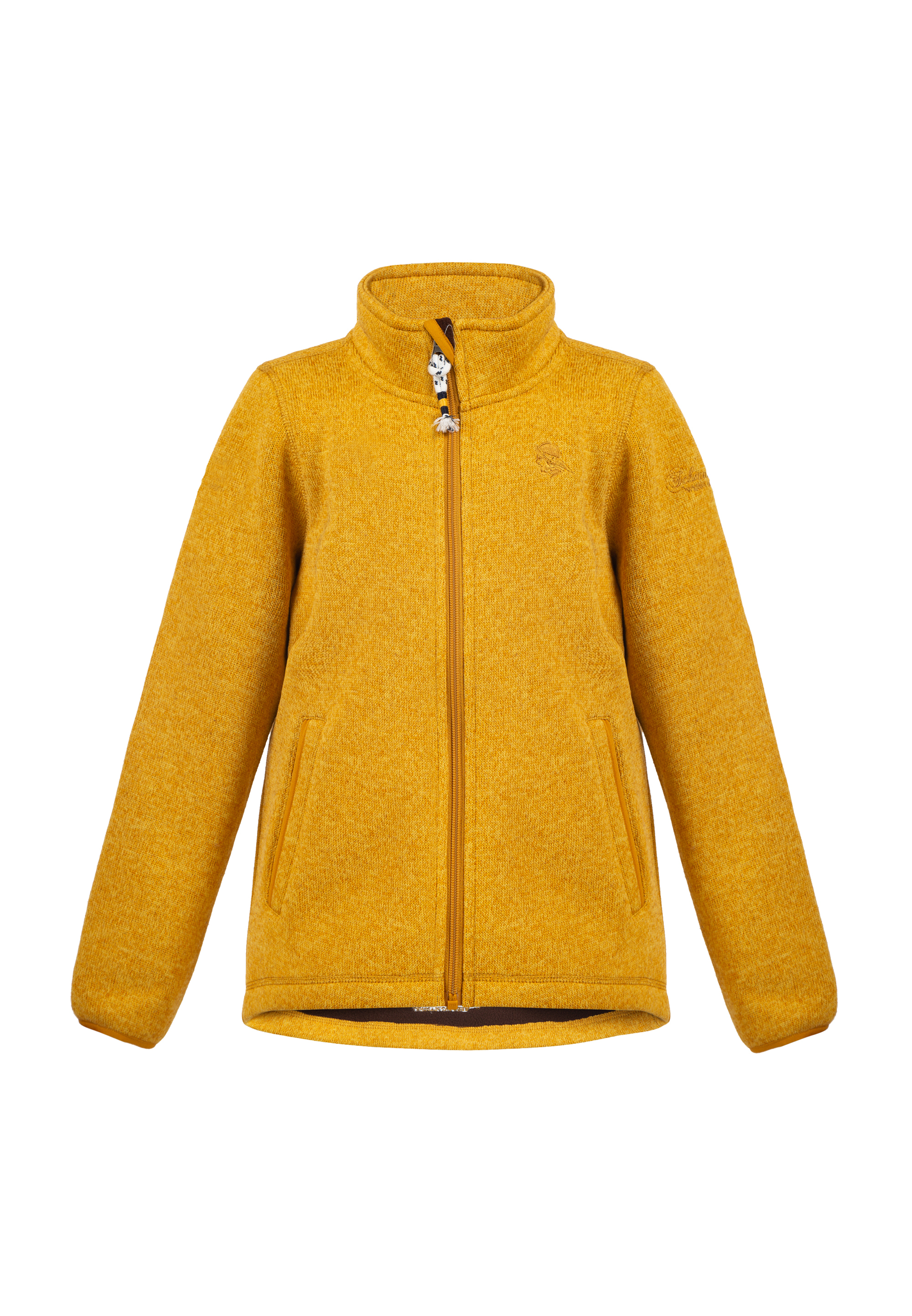 Schmuddelwedda Gebreide fleece jas jonge Mosterd Melange-280