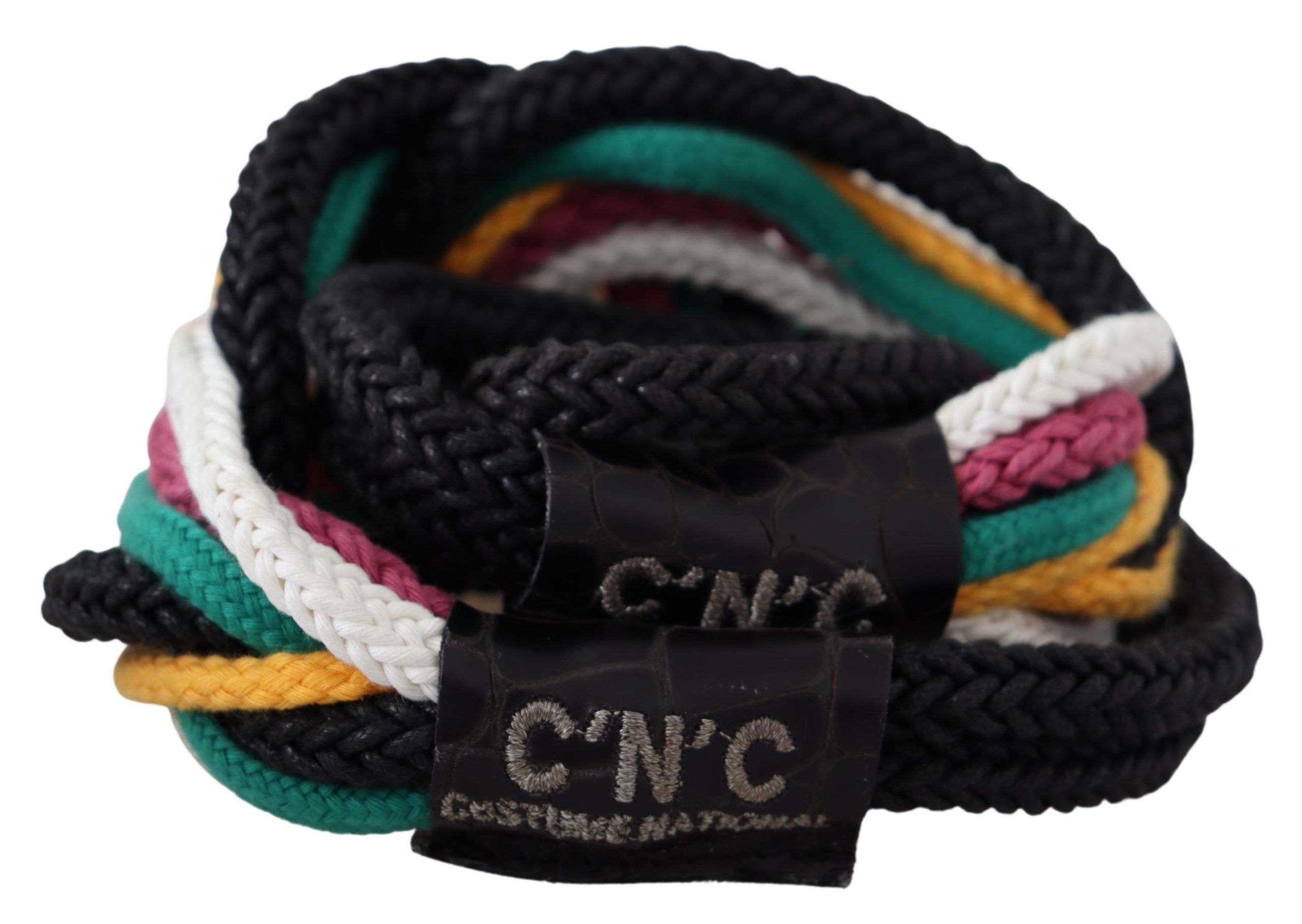 Costume National WoMens Multicolor Rope Leather Rustic Hook Buckle Belt - Multicolour Fabric - Size 90 cm