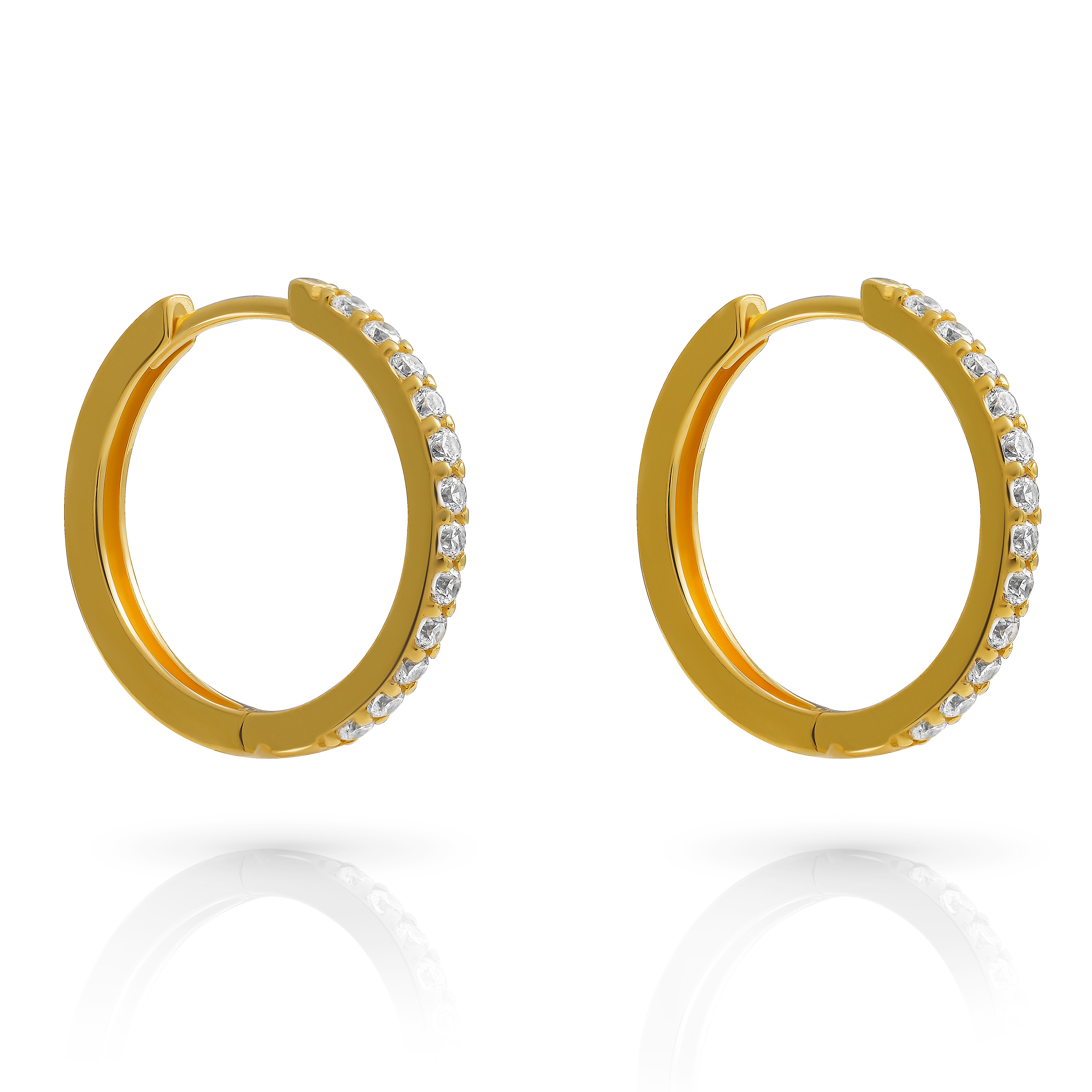 Thumbnail - Orphelia 'Fay' Creolen für Damen aus 925er Sterlingsilber - Gold ZO-7557/G