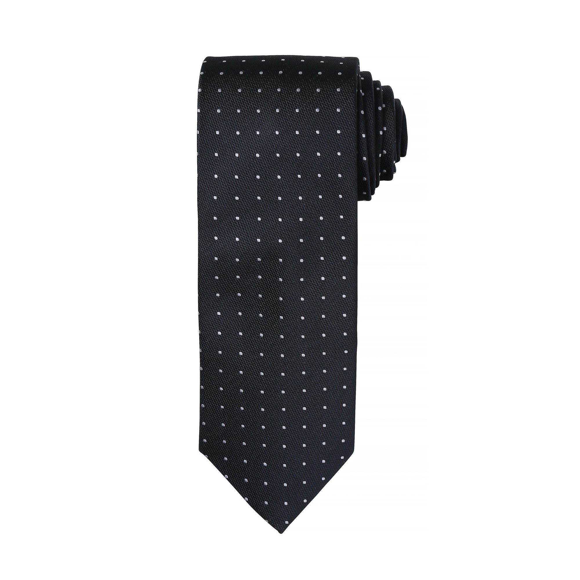 Thumbnail - Premier Mens Micro Dot Pattern Formal Work Krawatte (Schwarz/Dunkelgrau)