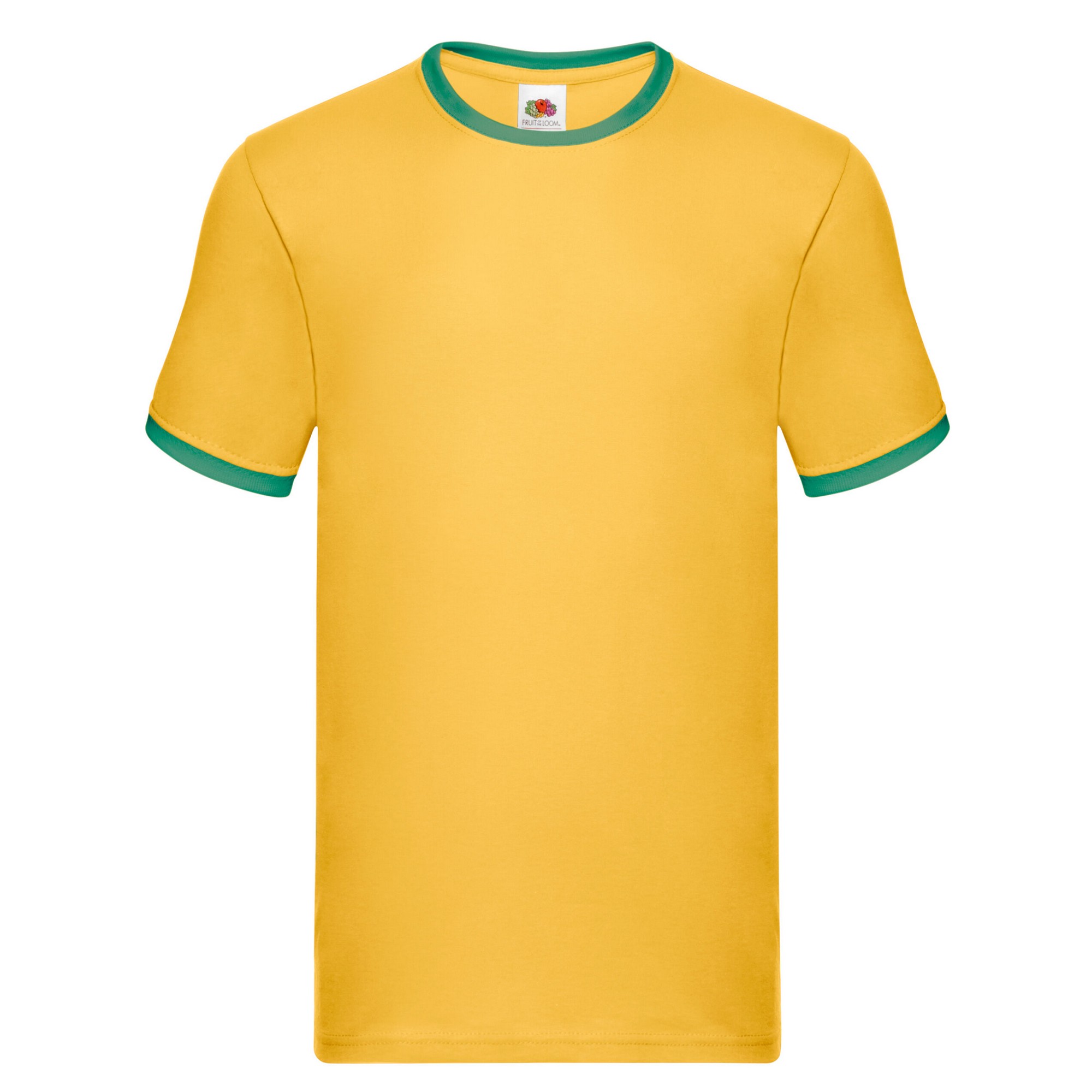 Thumbnail - Fruit of the Loom - "Ringer" T-Shirt für Herren (Sonnenblume/Irisches Grün)