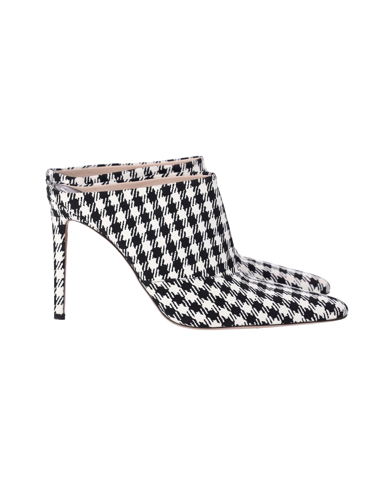 Altuzarra Rutig Davidson Houndstooth Mules i Vit Canvas