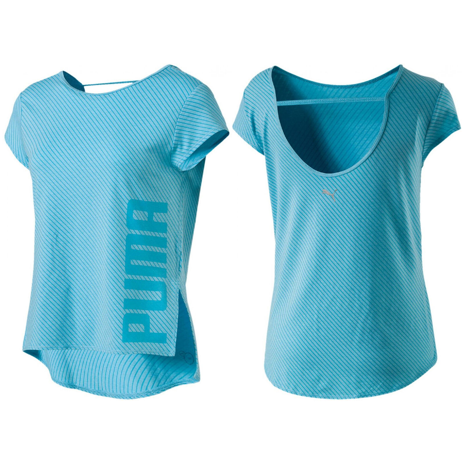 Thumbnail - Puma Womens Dancer Drape T-Shirt Stripe Floaty Top 515121 06