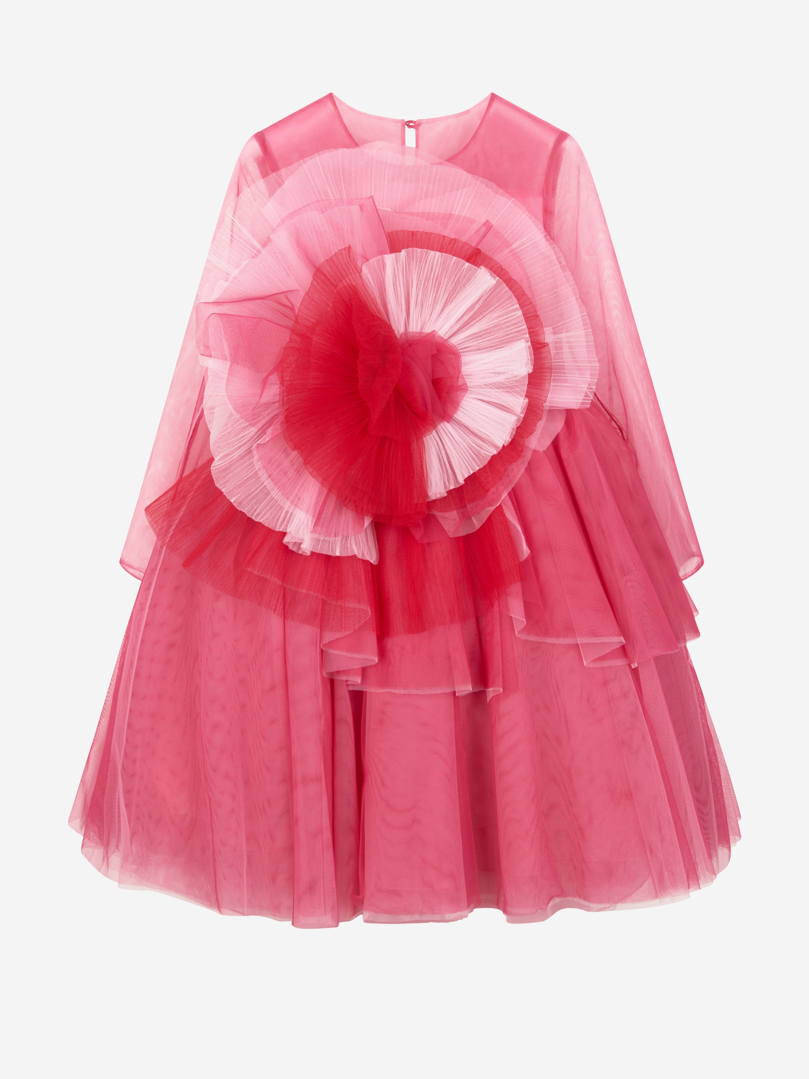 Marchesa Girls Volant Tulle Gown in Pink – Size 10Y