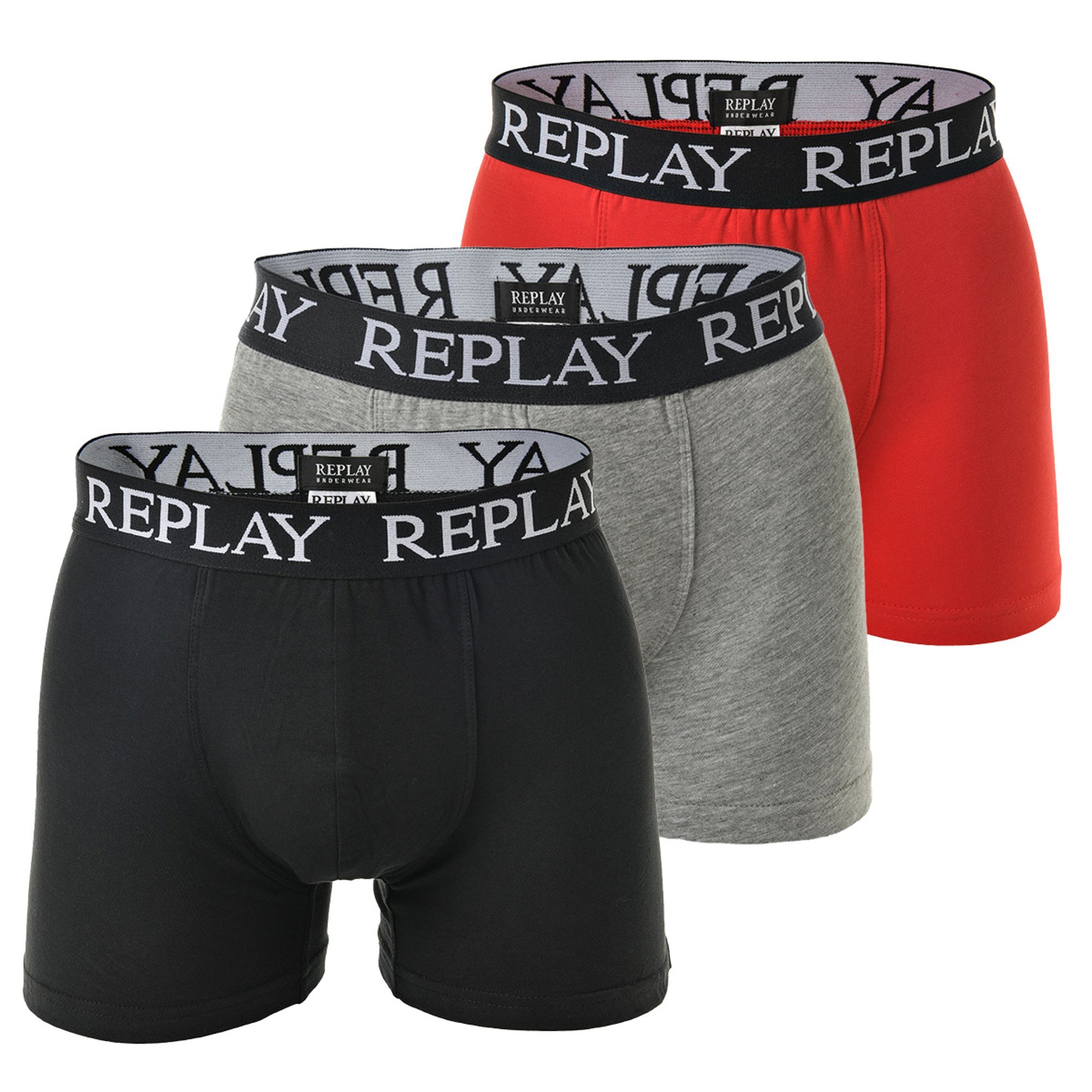 Replay - Boxer Basic Cuff Logo 3 Pack - Ondergoed Heren - XXL