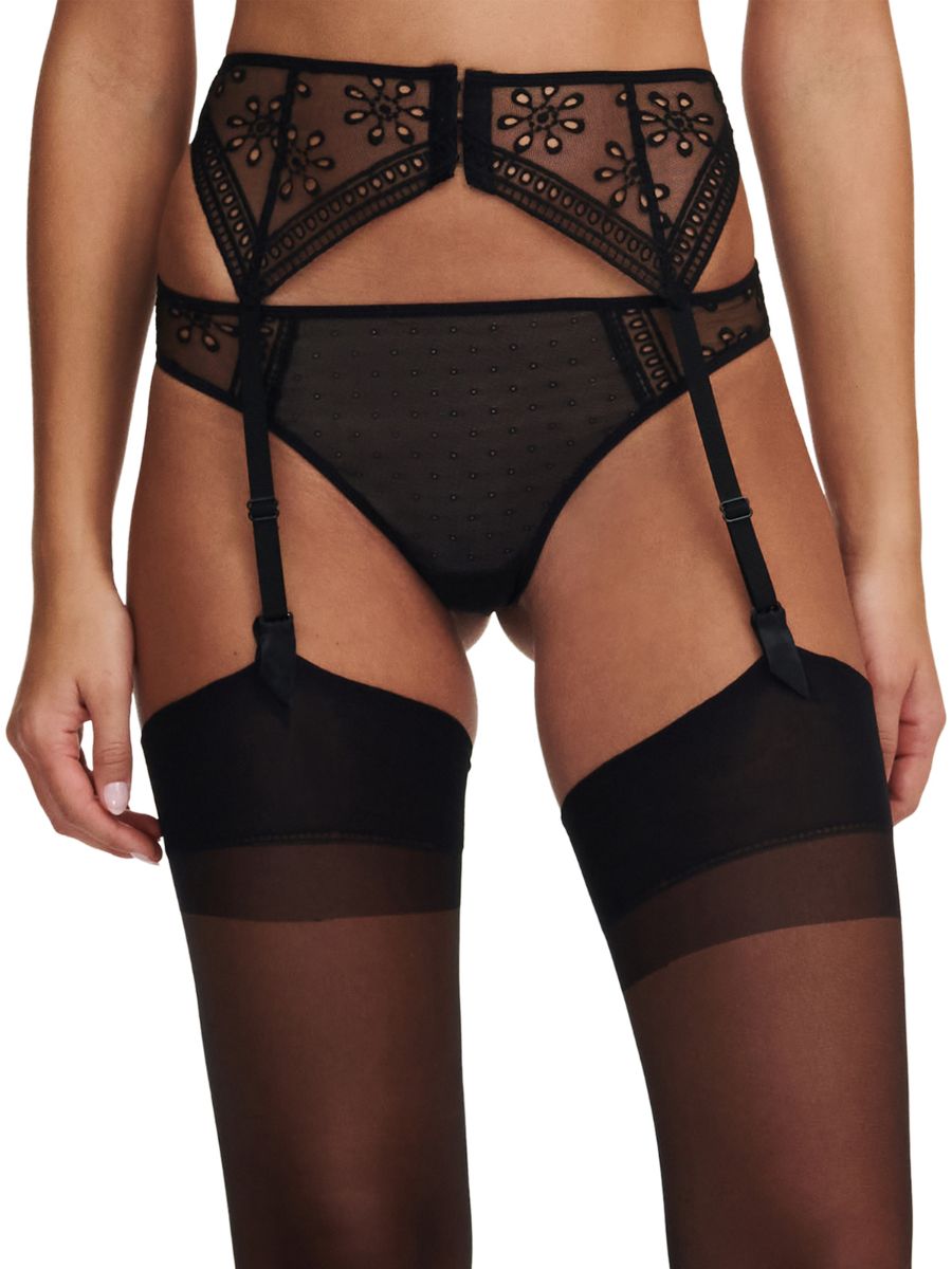 Passionata Womens Prisca Suspender Belt – Black Polyamide – Size Large