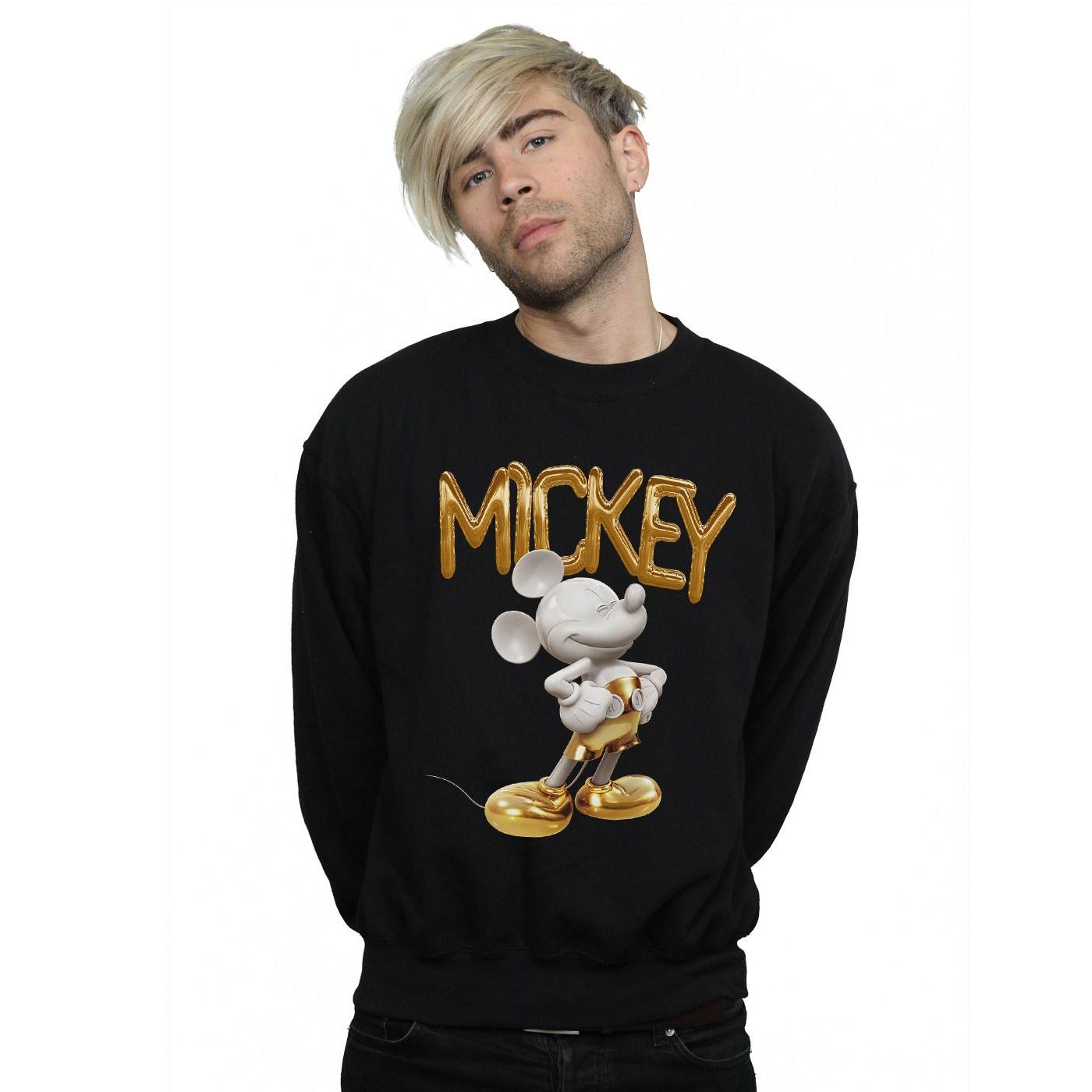 Disney Mens Mickey Mouse Gold Statue Sweatshirt (Black) herr – bild 2