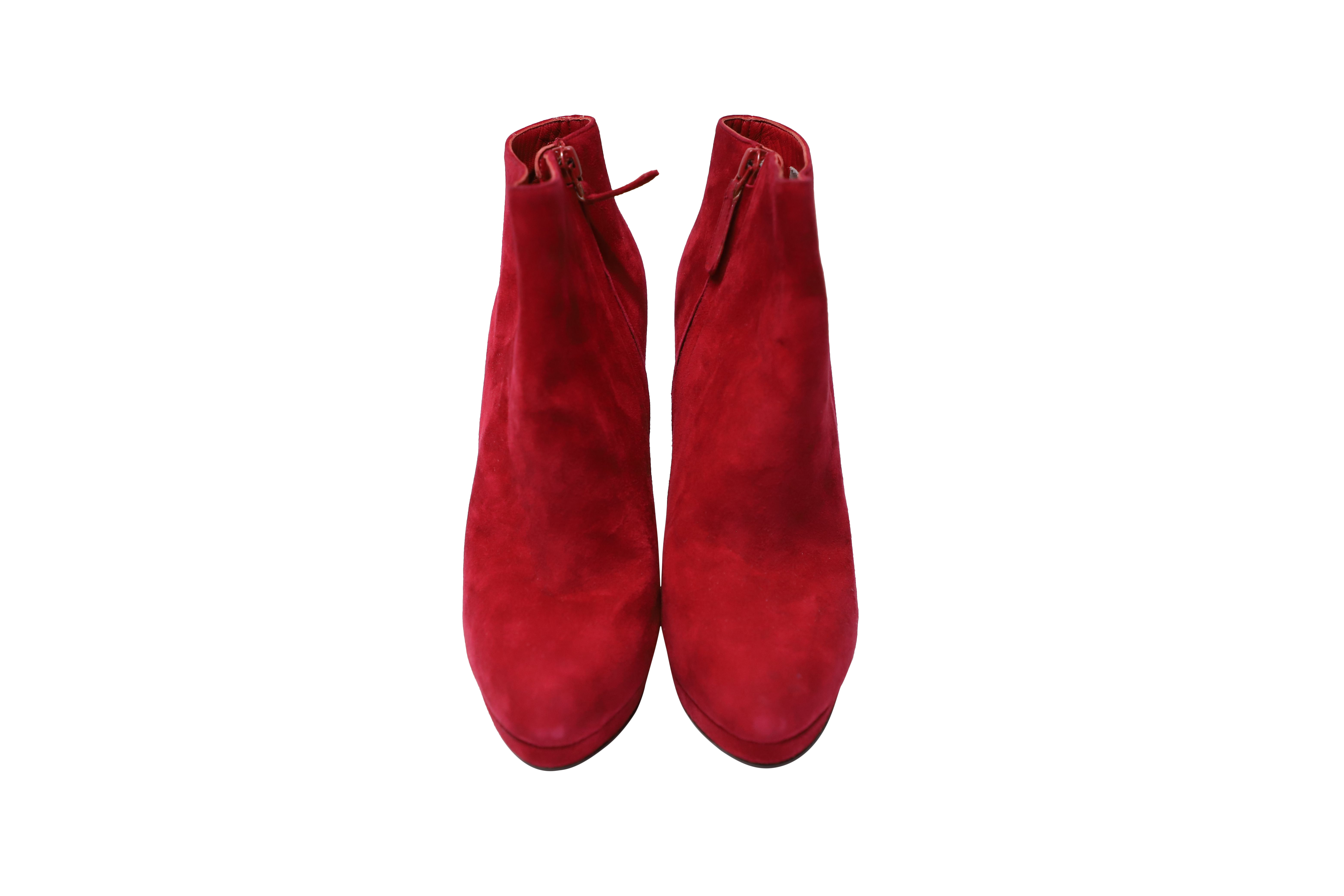 Alexander McQueen Pre-owned Alexander McQueen Ankelstövlar i Röd Mocka dam – bild 2