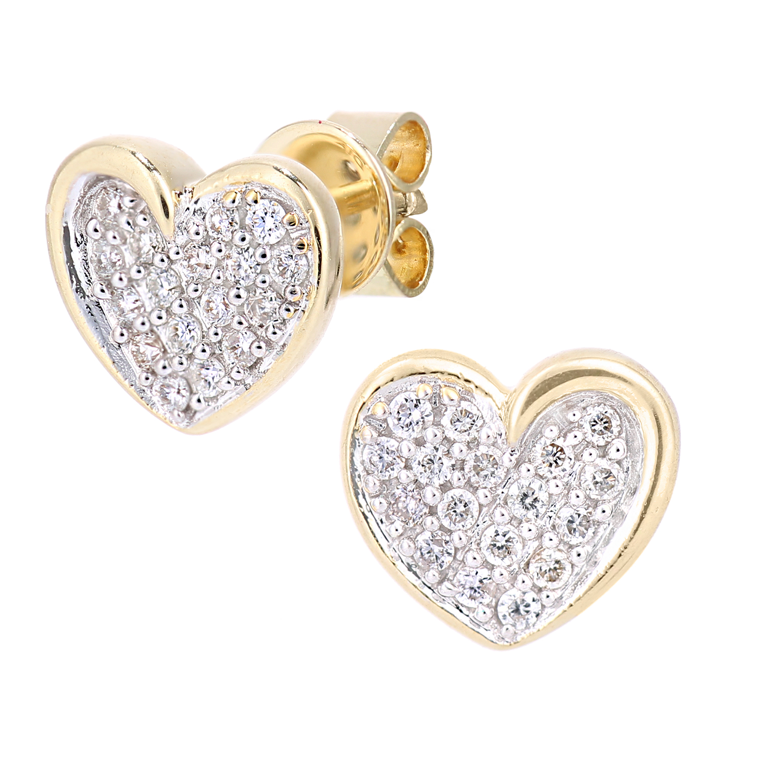 Diamant L’Eternel Womens 18ct Yellow Gold Diamond Heart Earrings – One Size