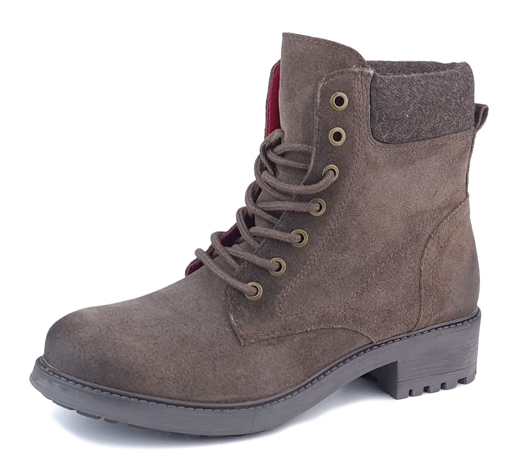 Frank James Warwick Suede Leather Brown Womens Lace Up Boots - Size UK 5