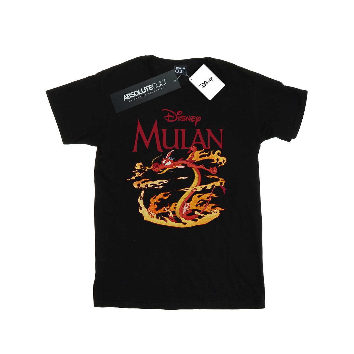 Disney Jongens Mulan Mushu Draak Vuur T-Shirt (Zwart) Disney Jongens Mulan Mushu Draak Vuur T-Shirt (Zwart)