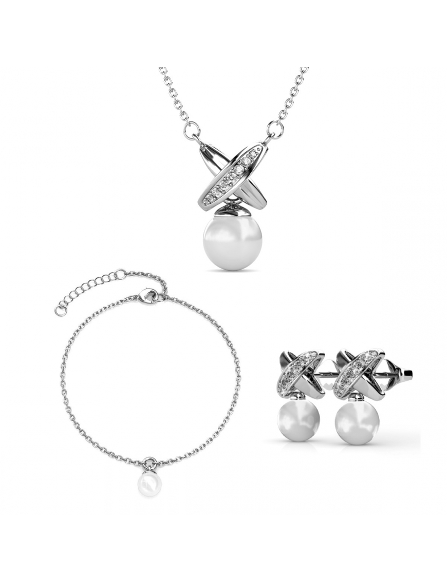 Thumbnail - Parure et Coffret Crystal Chris Pearl - Argenté et Cristal