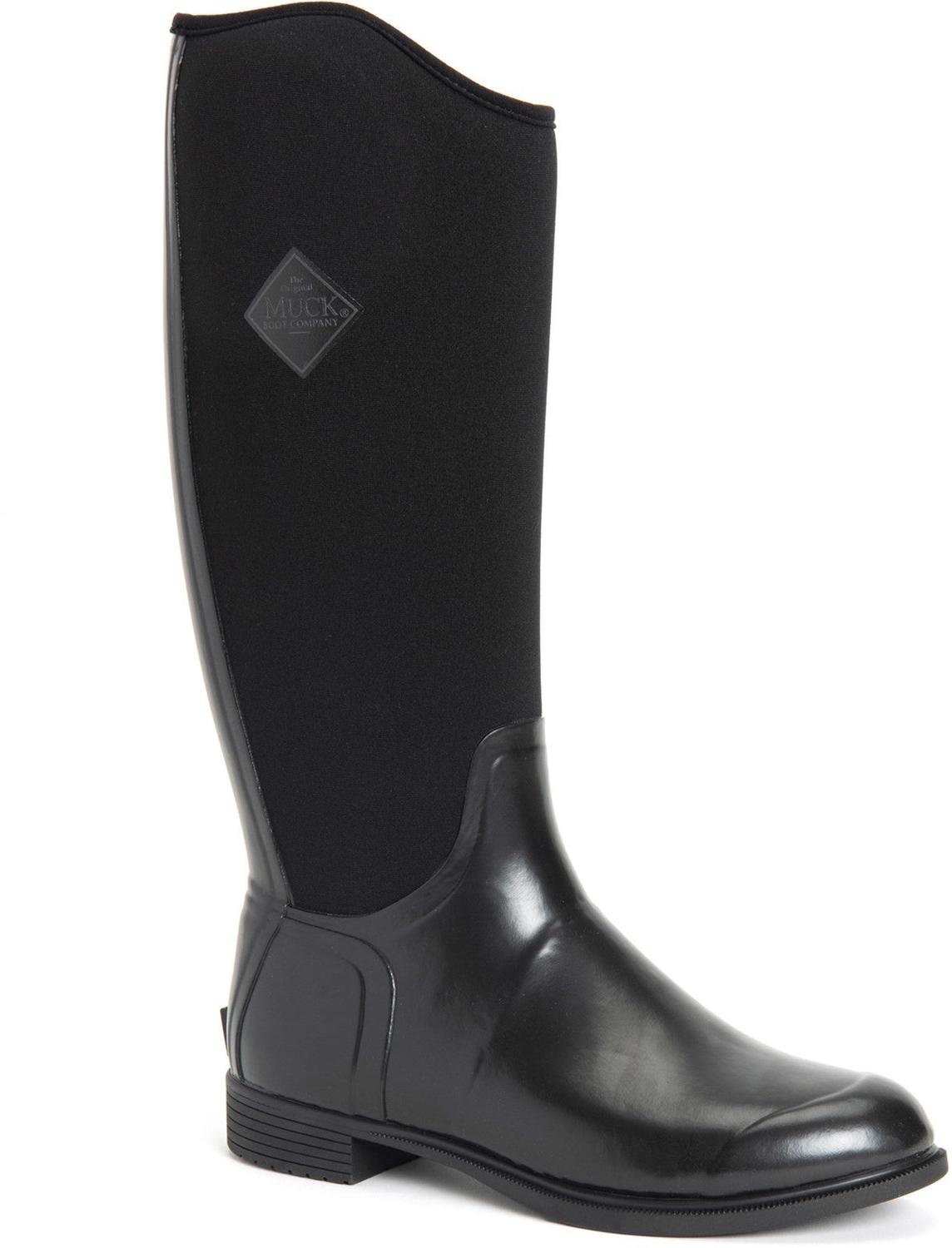 MUCK BOOTS Unisex Derby Tall Textile/Weather Wellingtons - Black - Size UK 7