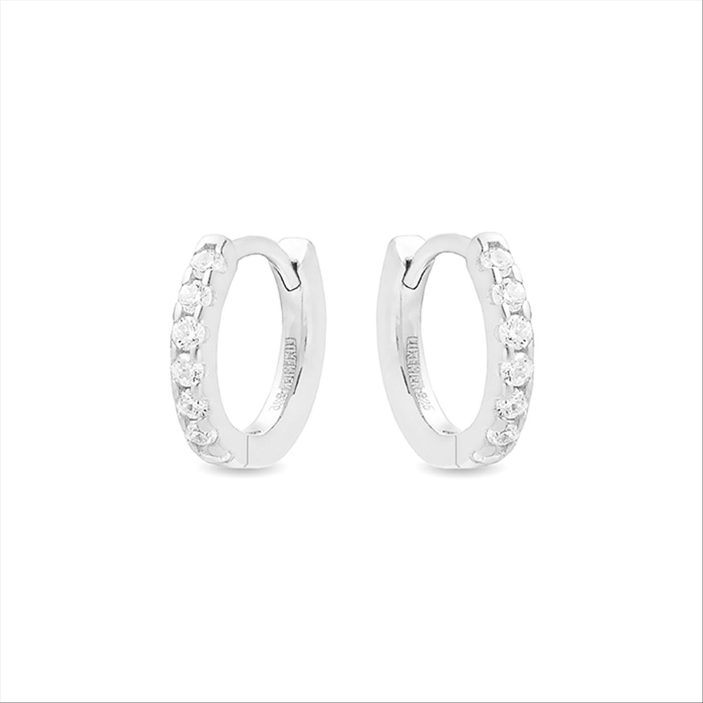 Luxenter meri örhängen i 925 sterling silver och glänsande rodiumpläterad kubisk zirkonia dam – bild 2