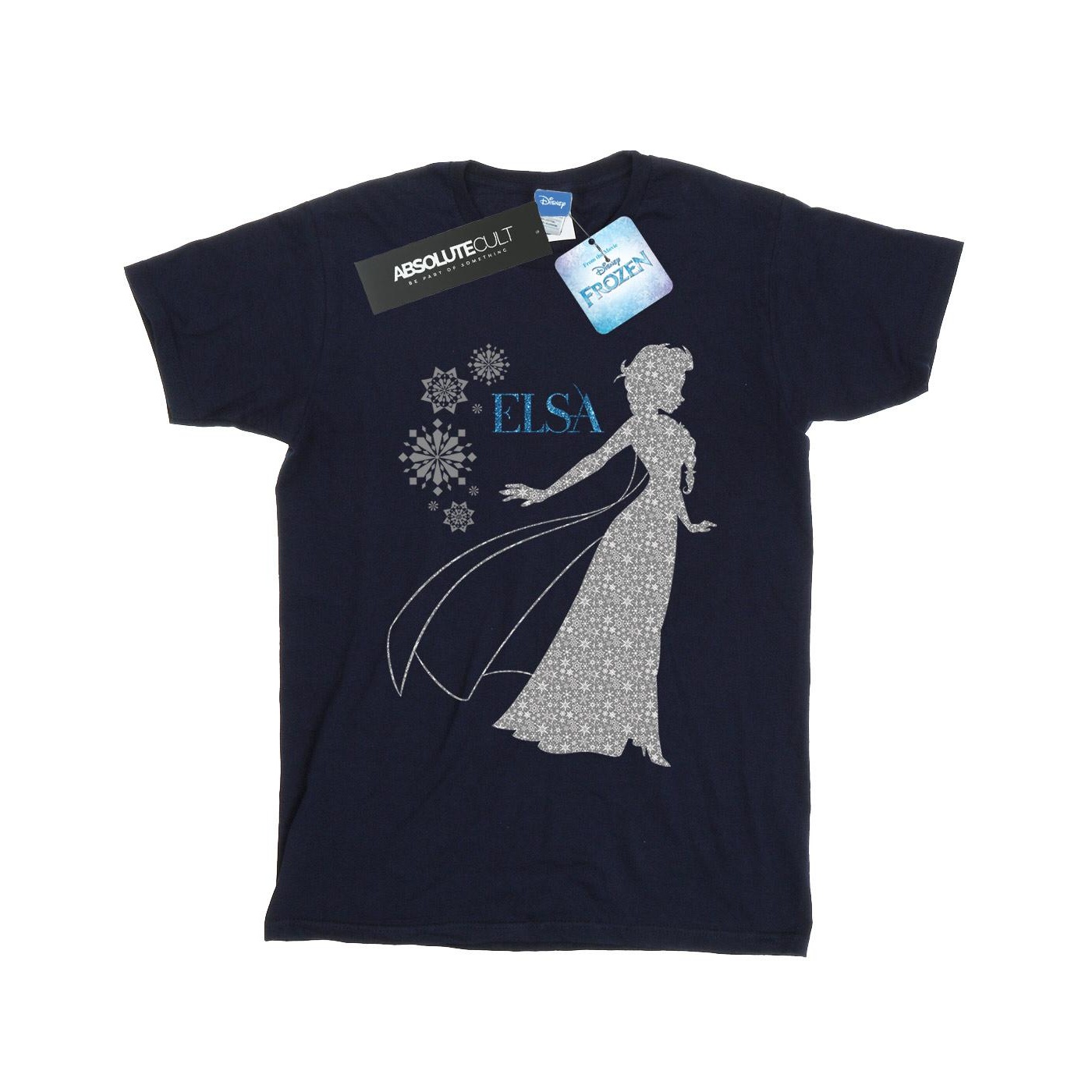 Disney - "Frozen Elsa Christmas Silhouette" T-Shirt für Damen (Marineblau)