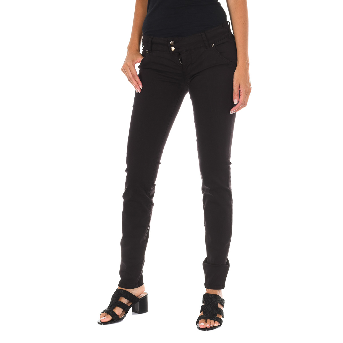 Thumbnail - Lange Hose mit schmal geschnittenen Säumen 10DBF0115 woman