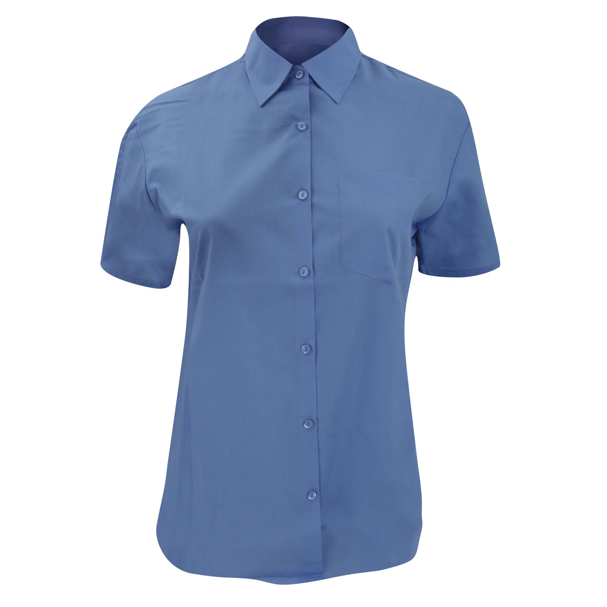 Russell Athletic Russell Collection Ladies/Womens Short Sleeve Poly-Cotton Easy Care Poplin Shirt (Corporate Blue) skjortor & blusar dam – bild 2